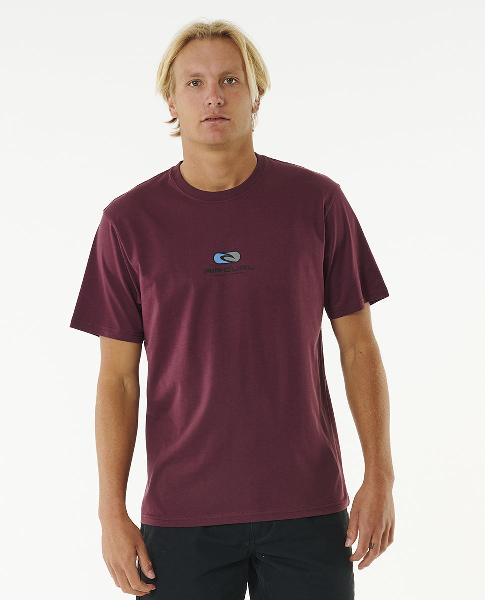 Ripcurl Pill Icon Short Sleeve Tee Maroon