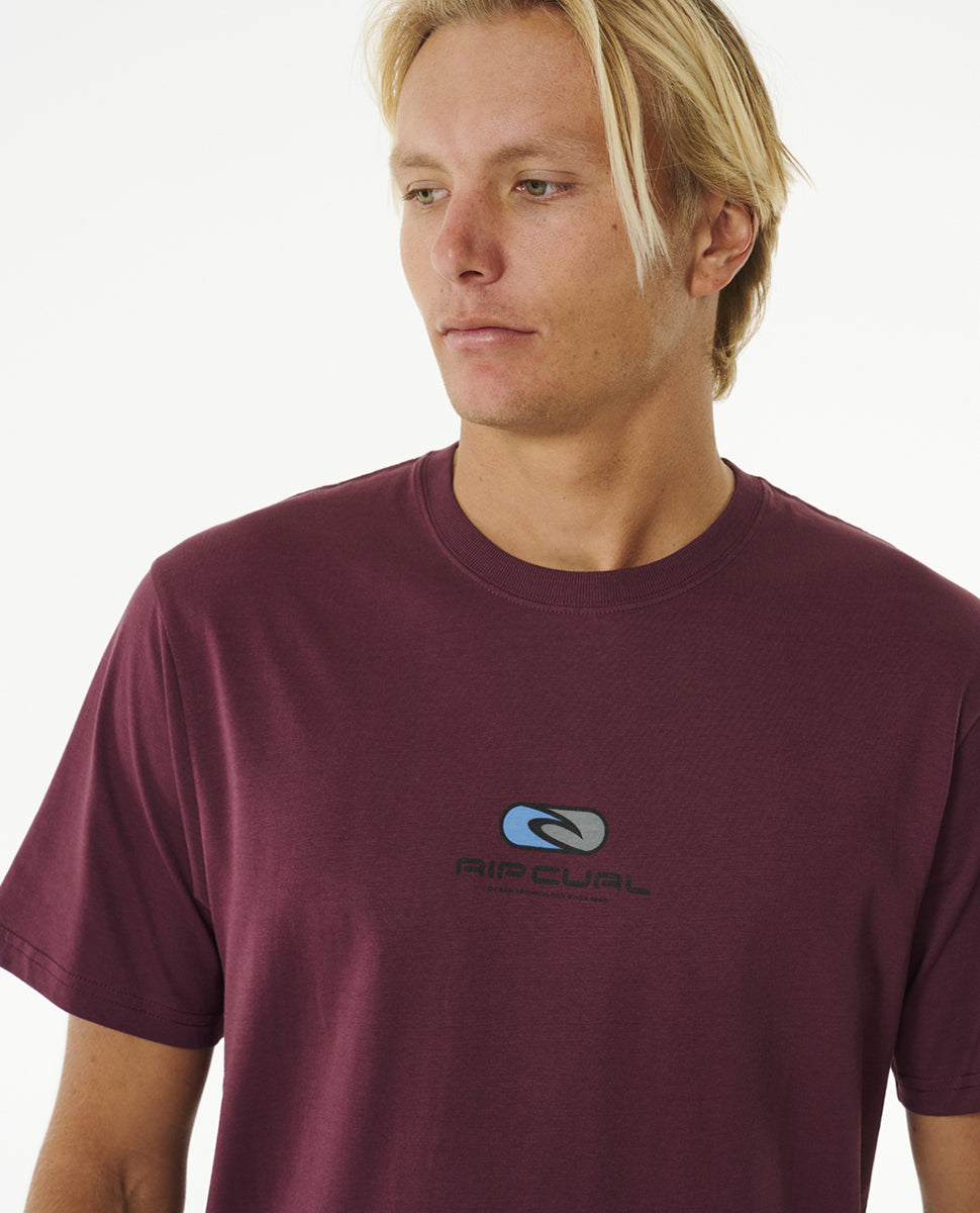 Ripcurl Pill Icon Short Sleeve Tee Maroon