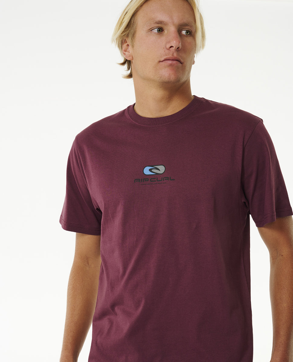 Ripcurl Pill Icon Short Sleeve Tee Maroon