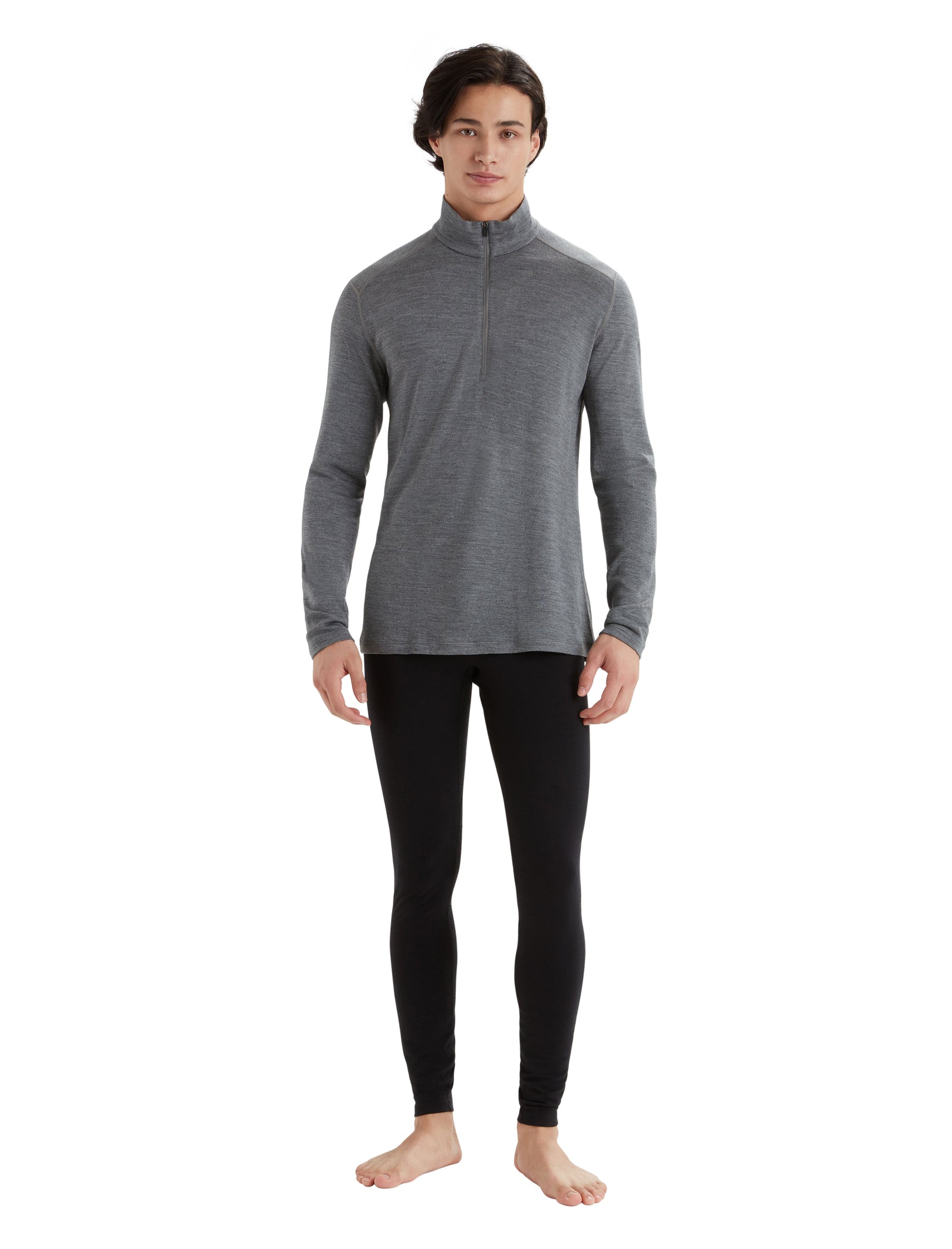 Icebreaker Men's Merino 260 Tech Long Sleeve Half Zip Thermal Top Gritstone Heather