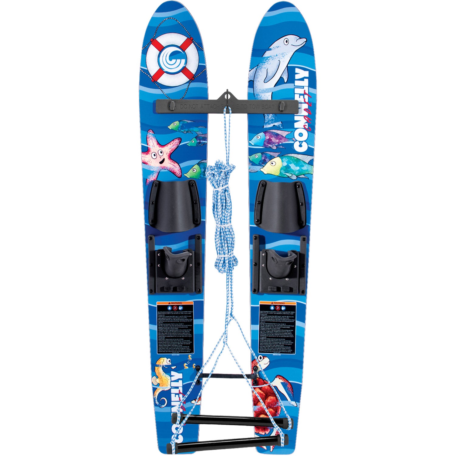 Cadet Jr Combo Water Skis w/ Trainer Bar & Rope