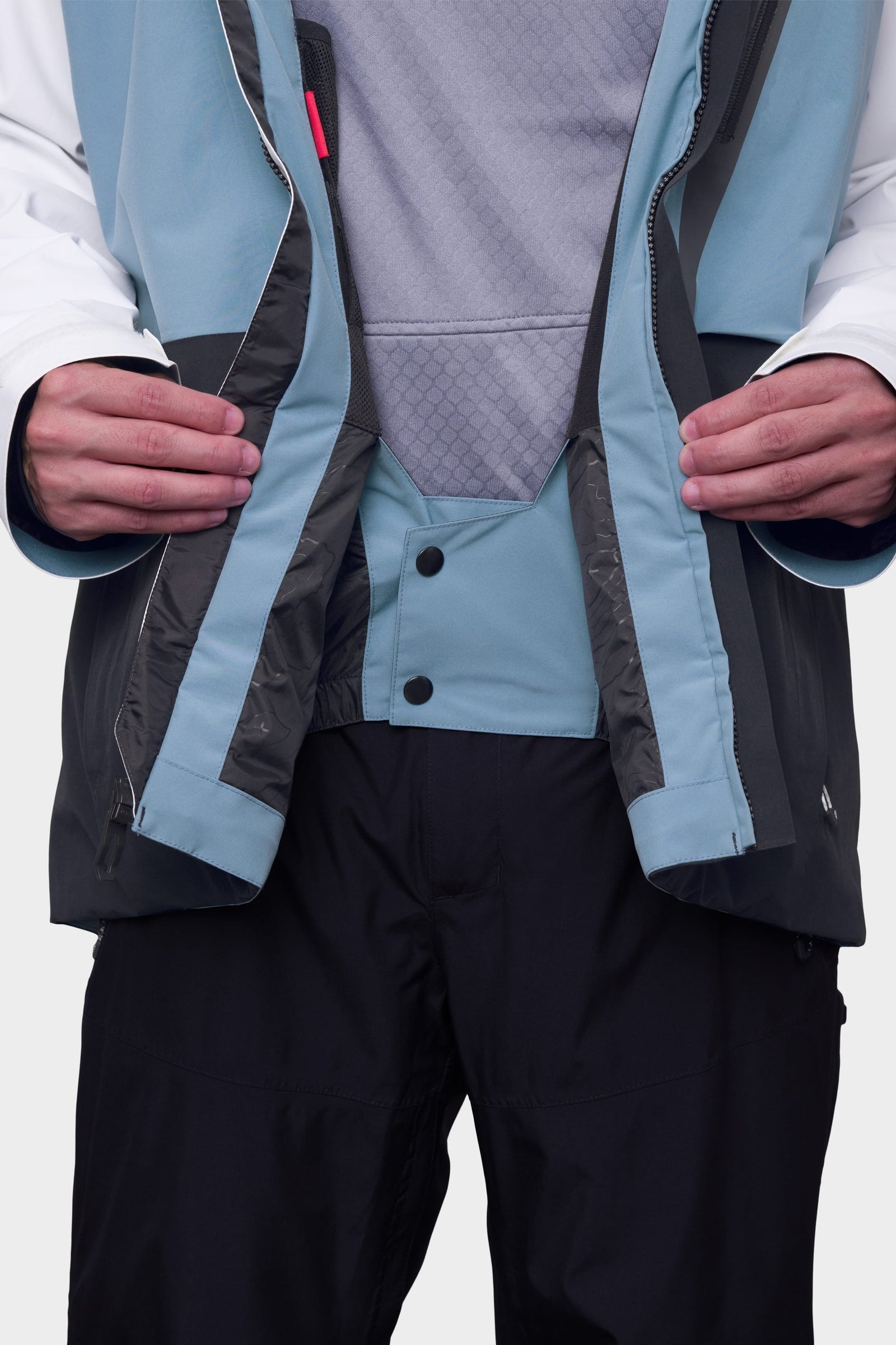 686 Mens Gore-Tex GT Shell Jacket White Steel Blue Black