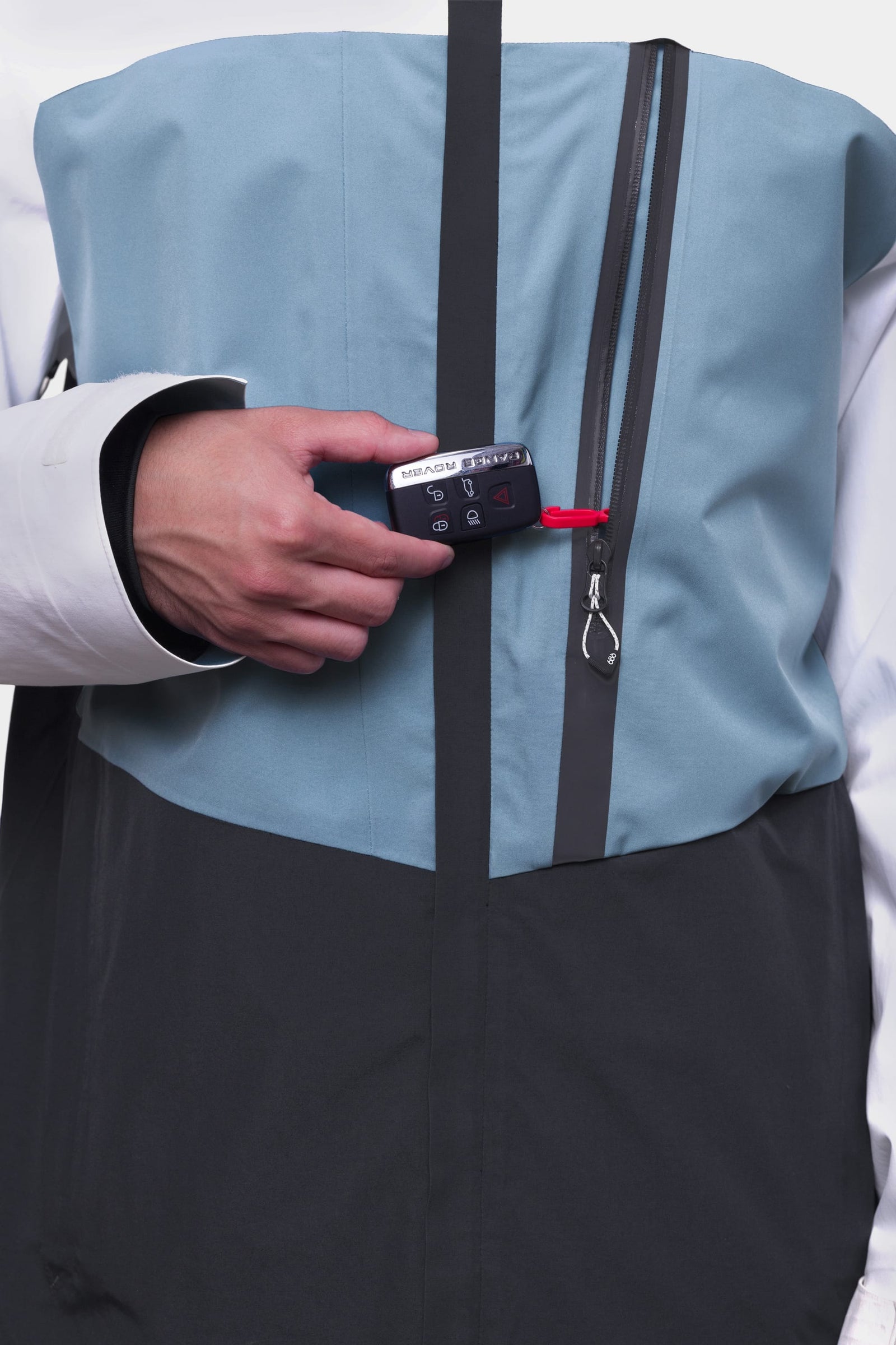 686 Mens Gore-Tex GT Shell Jacket White Steel Blue Black