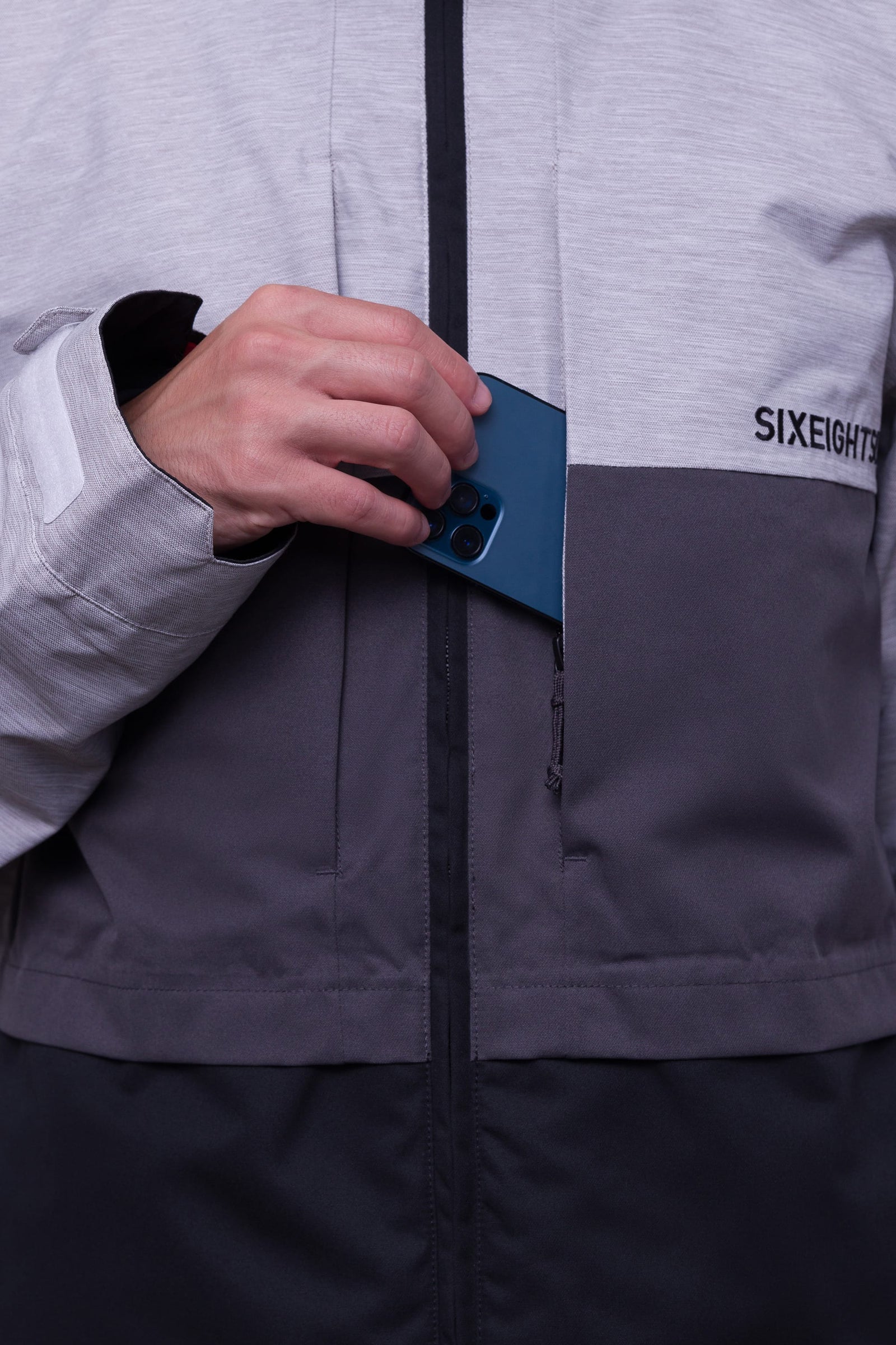 686 Mens Smarty 3-in-1 Form Jacket White Heather Colourblock