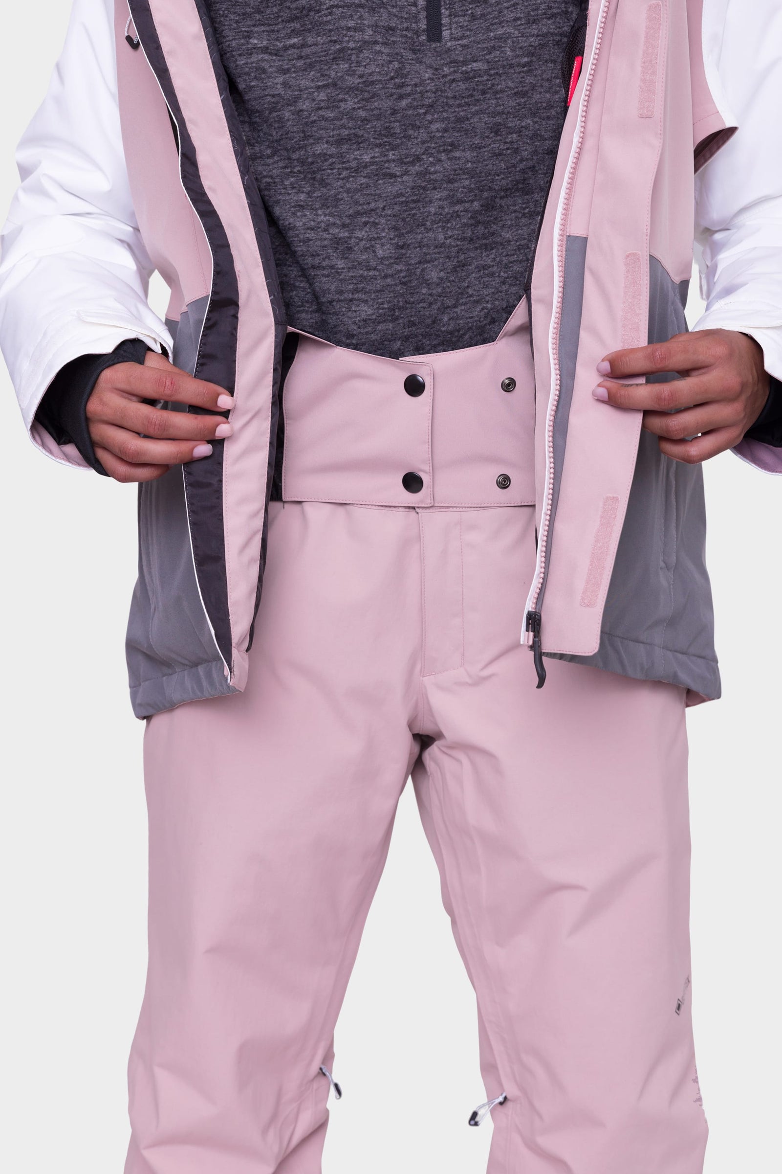 686 Womens Gore-Tex Willow Jacket White Dusty Mauve Rhino Grey