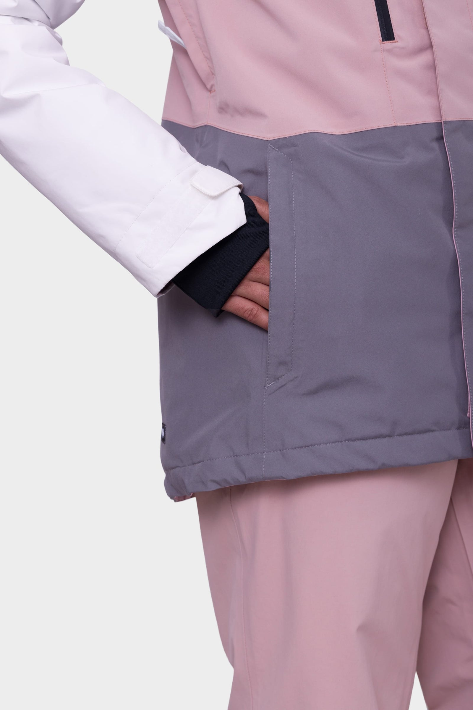 686 Womens Gore-Tex Willow Jacket White Dusty Mauve Rhino Grey