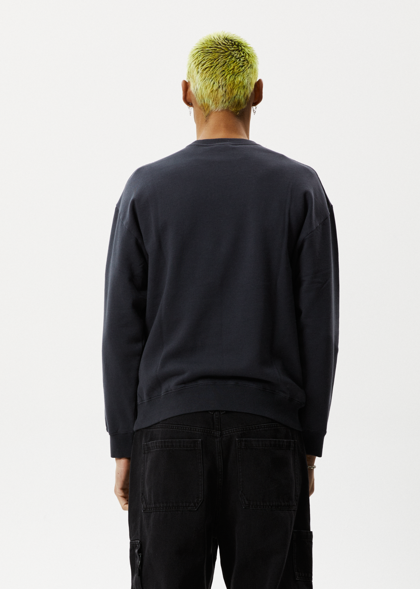 Vinyl Crew Neck Jumper Charcoal