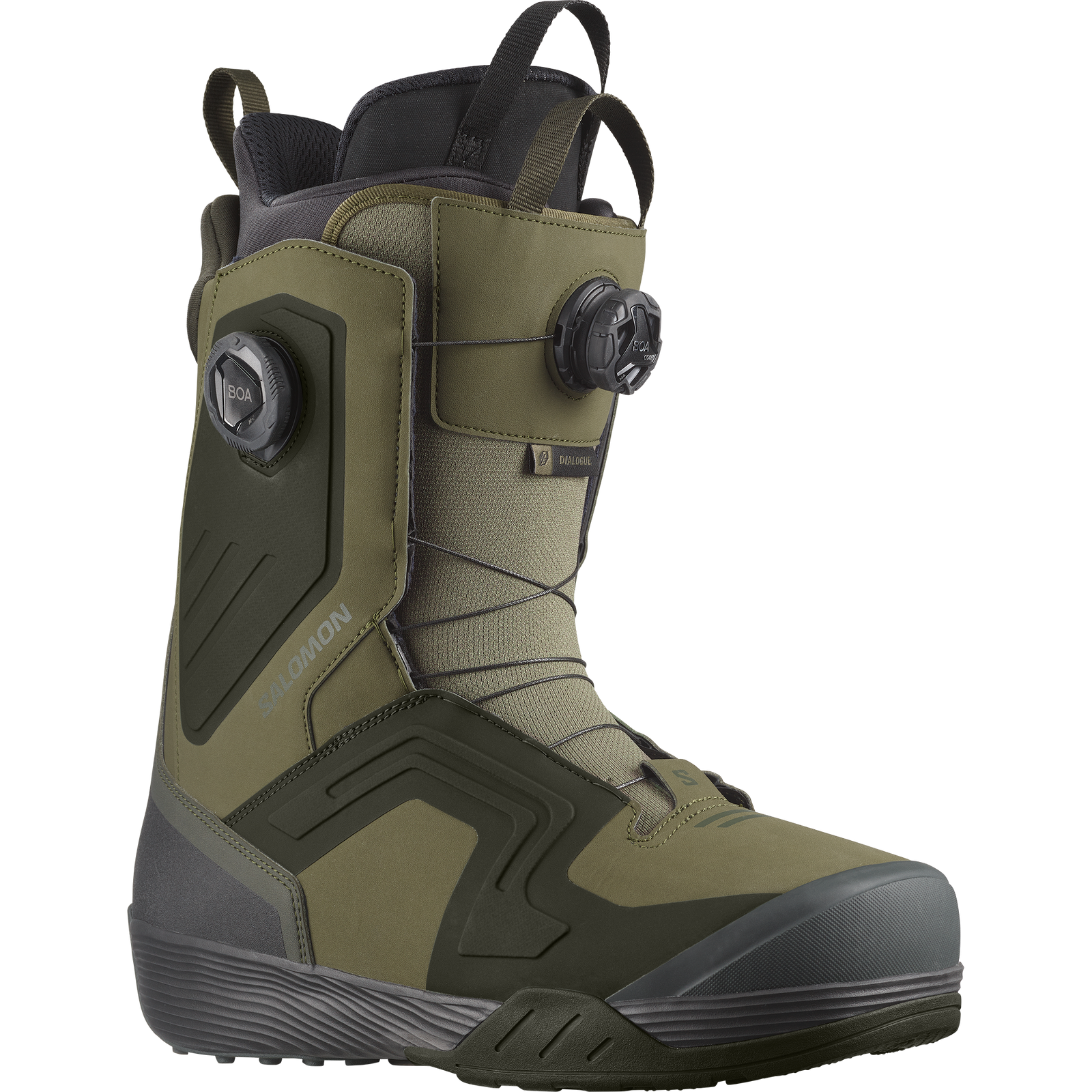 Salomon Dialogue Dual BOA Mens Snowboard Boots Olive Night