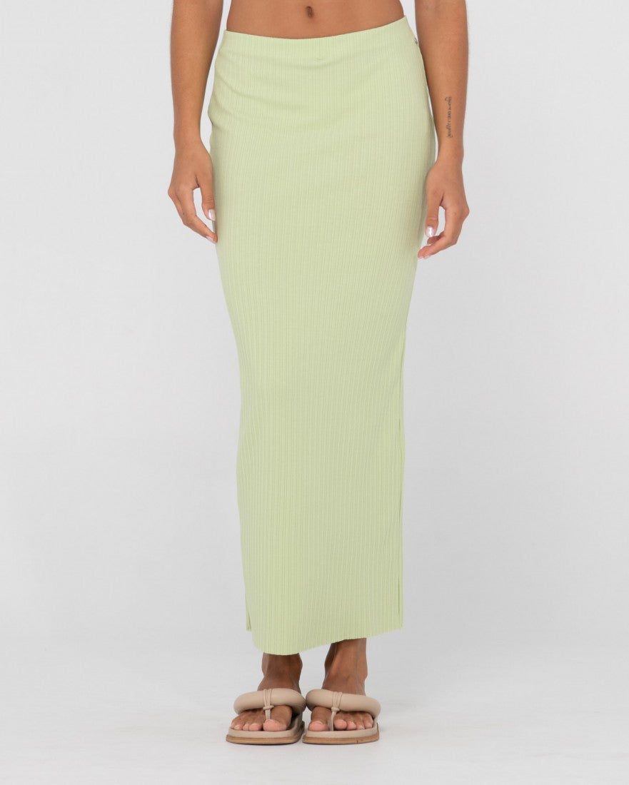 Scarlett Ribbed Mid Rise Maxi Tube Skirt