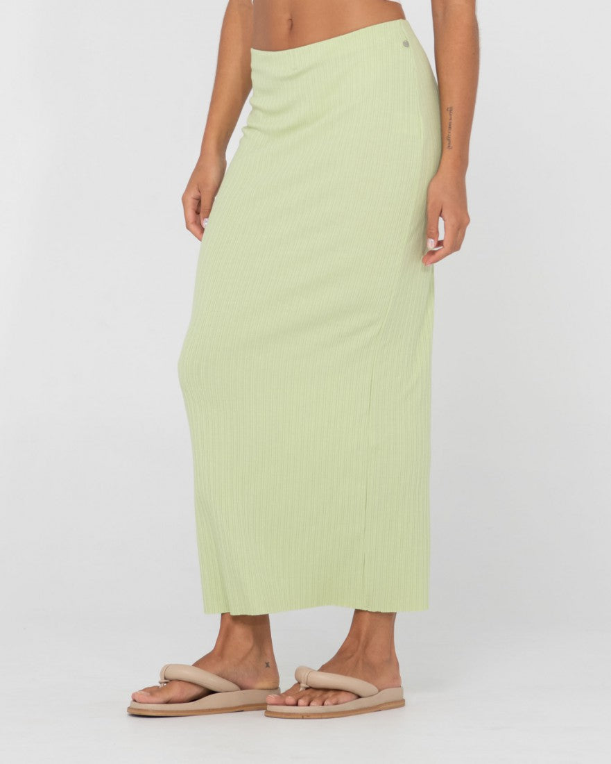 Scarlett Ribbed Mid Rise Maxi Tube Skirt