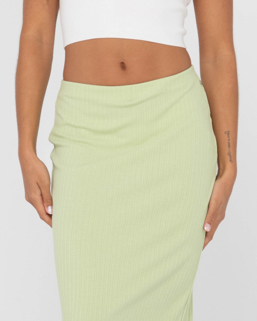 Scarlett Ribbed Mid Rise Maxi Tube Skirt