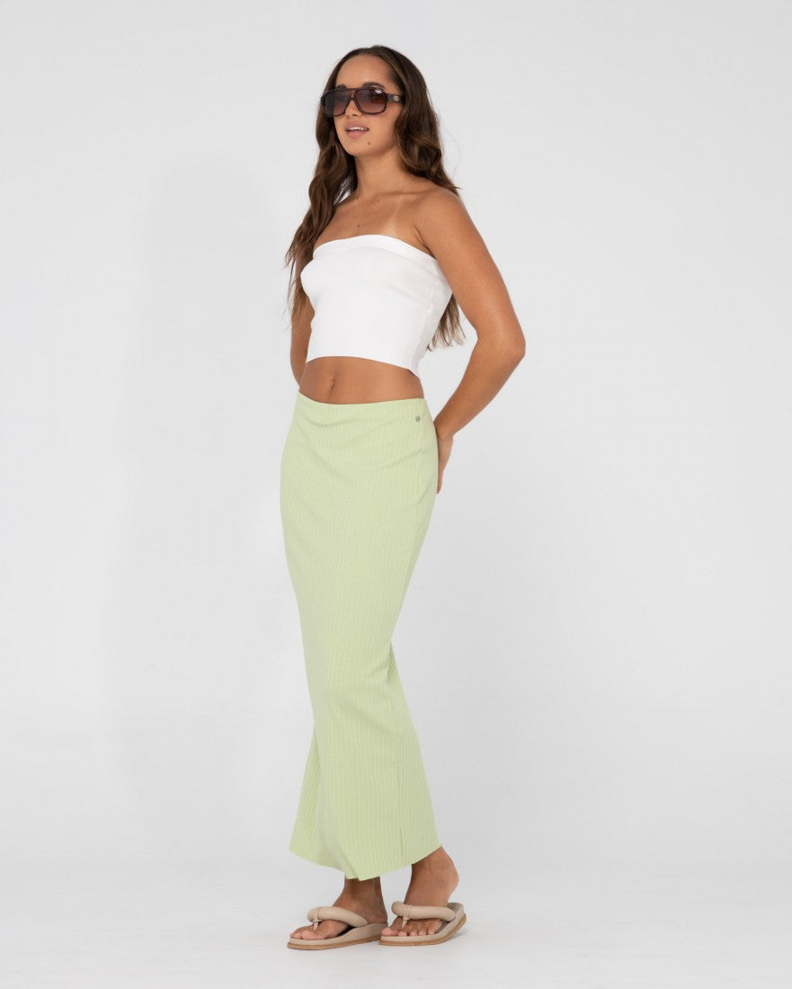 Scarlett Ribbed Mid Rise Maxi Tube Skirt