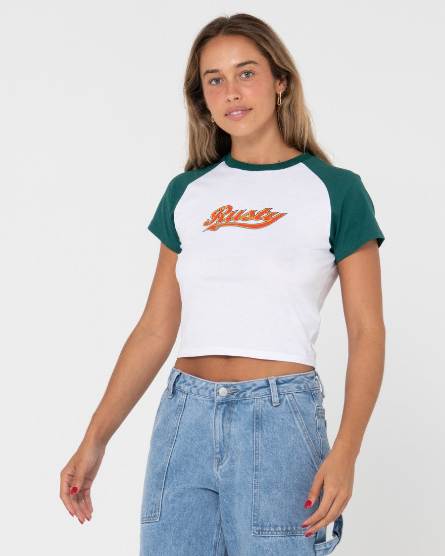 Norty Contrast Short Sleeve Graphic Baby Tee