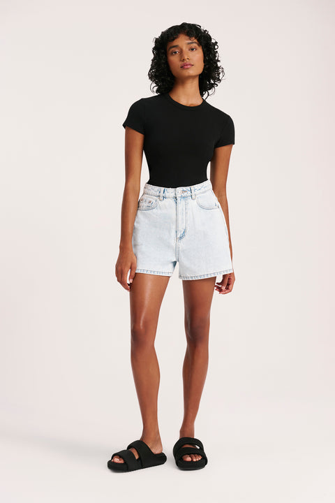 Nude Lucy Organic Rib SS Tee Black