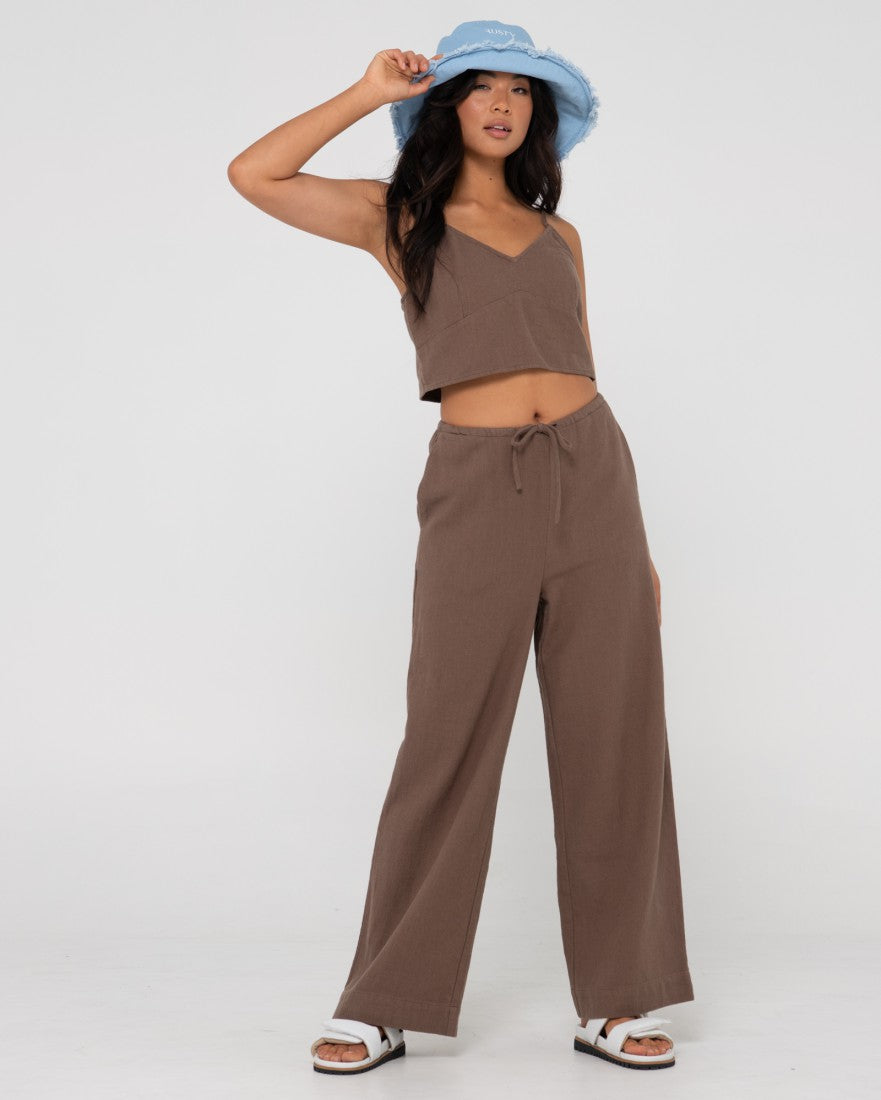 Carolina High Waisted Relaxed Fit Linen Pant