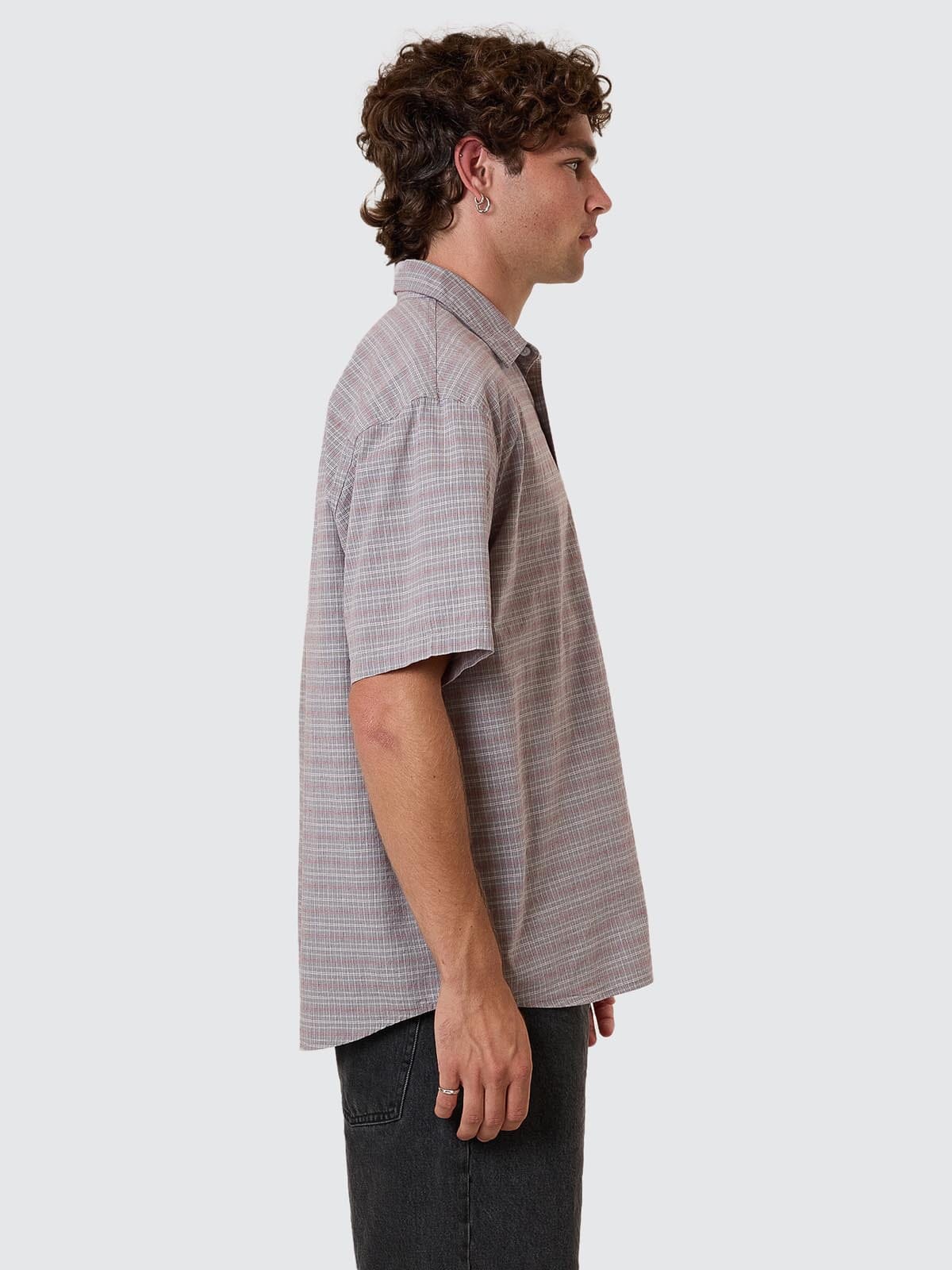 Minimal Thrills Stripe Check Short Sleeve Shirt