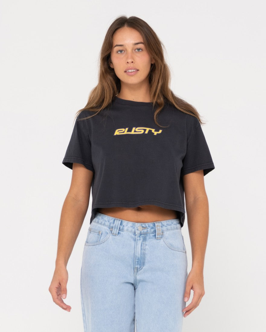 Rider Relaxed Fit Graphic Crop Tee