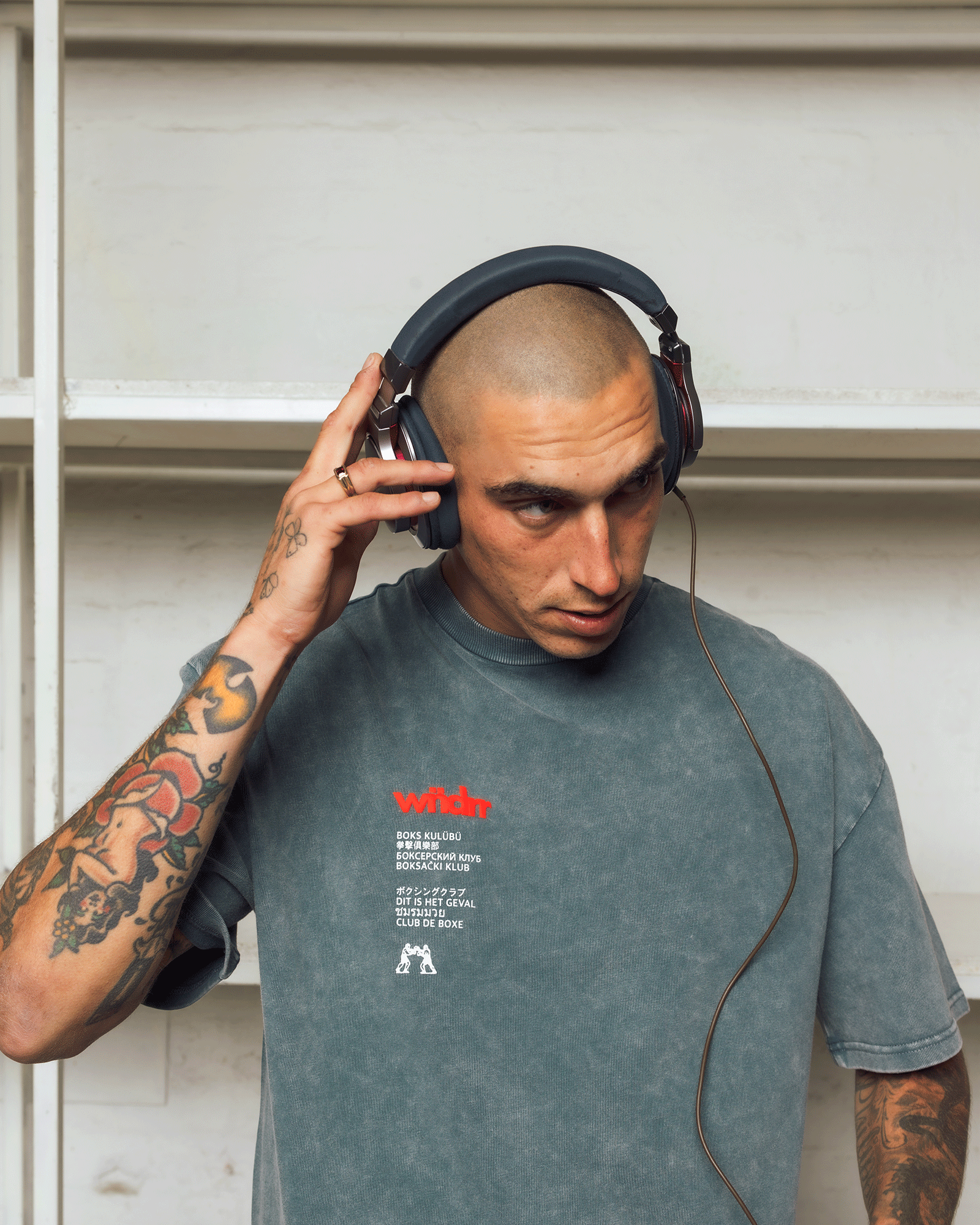 CLUB DE BOXE HEAVY WEIGHT TEE - WASHED GREY