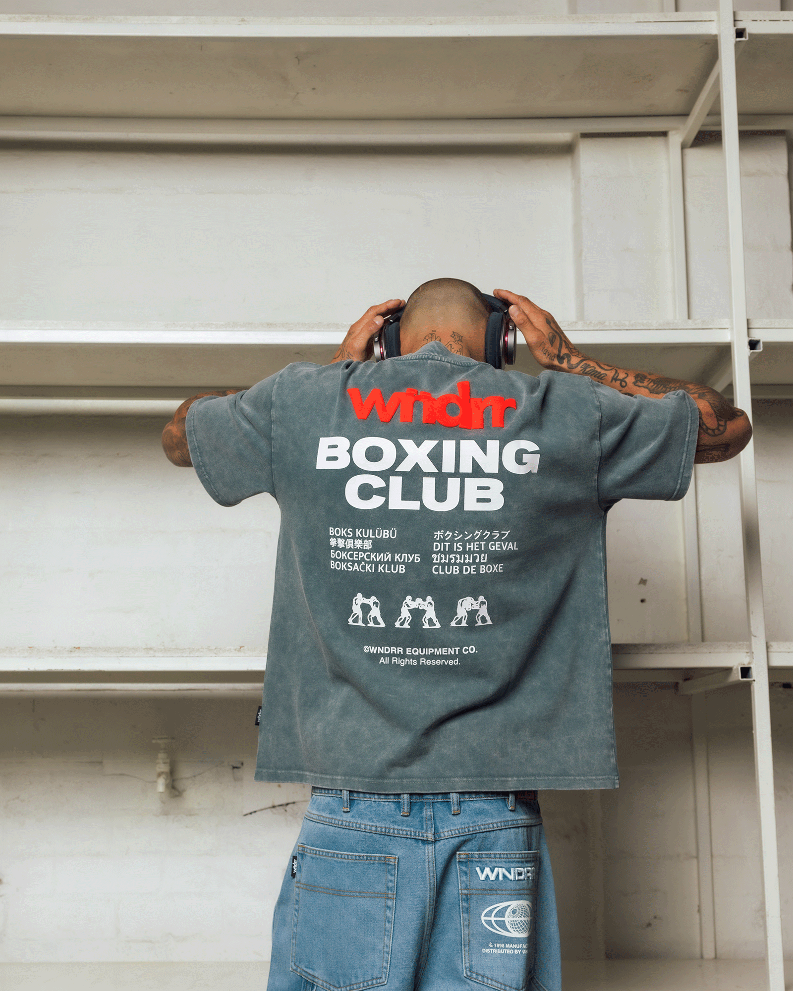 CLUB DE BOXE HEAVY WEIGHT TEE - WASHED GREY