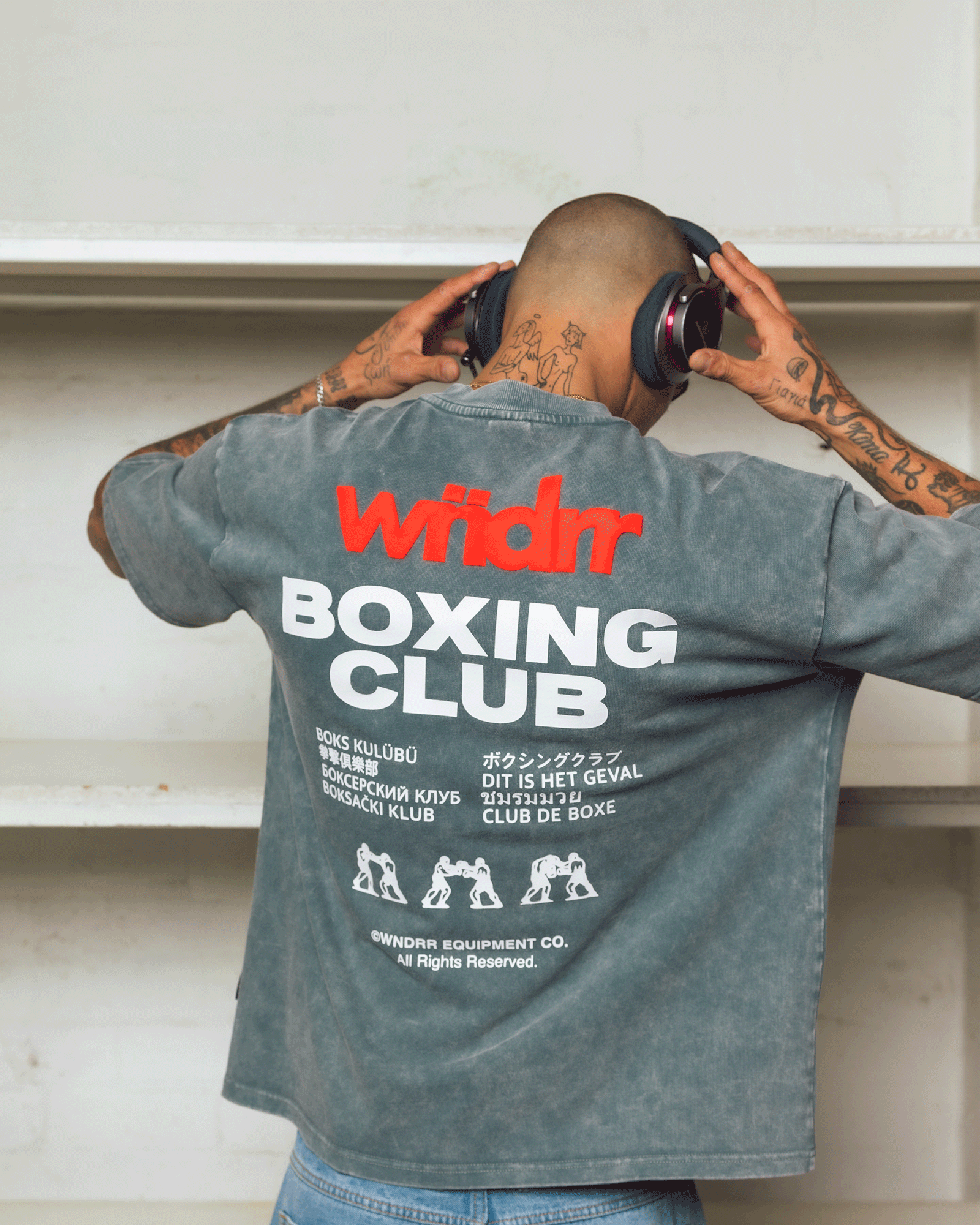 CLUB DE BOXE HEAVY WEIGHT TEE - WASHED GREY