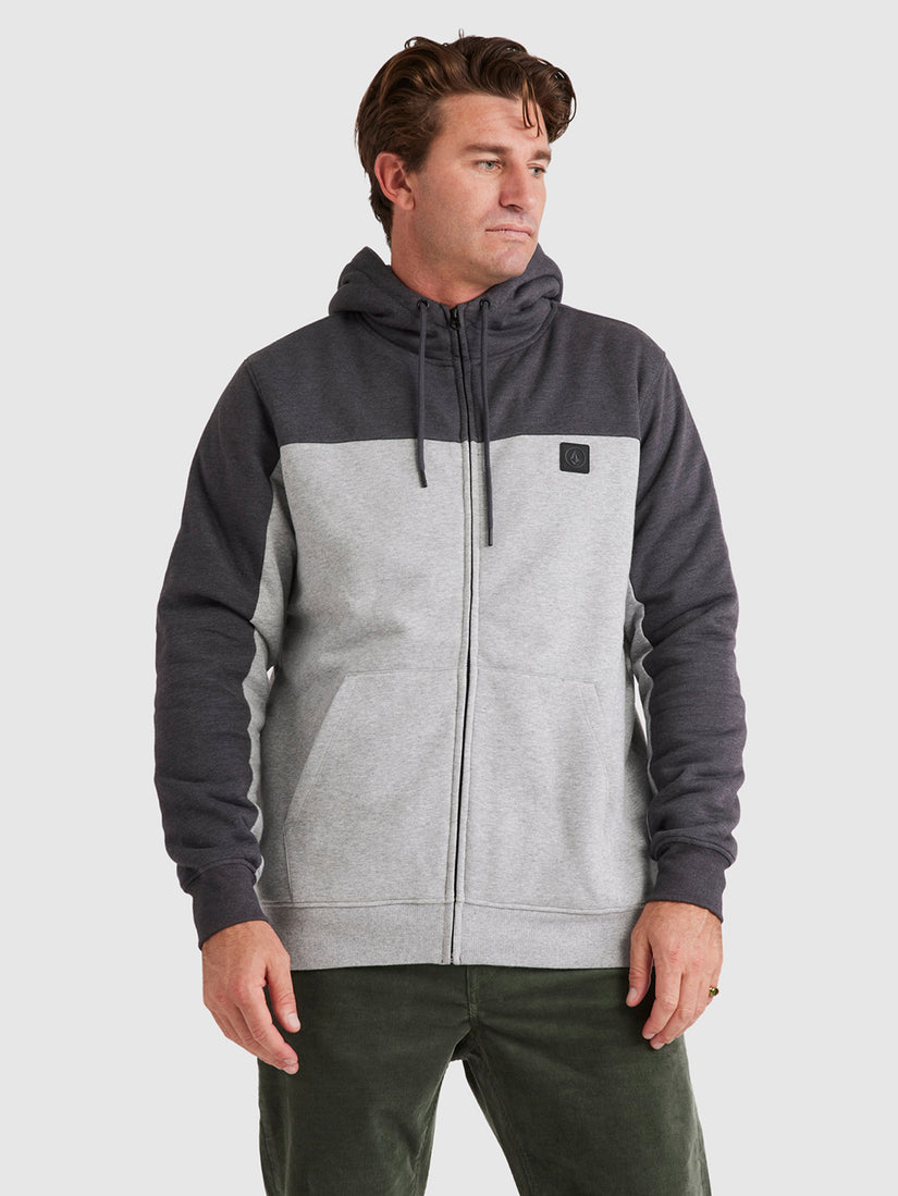 Division Lined Zip - Heather Grey