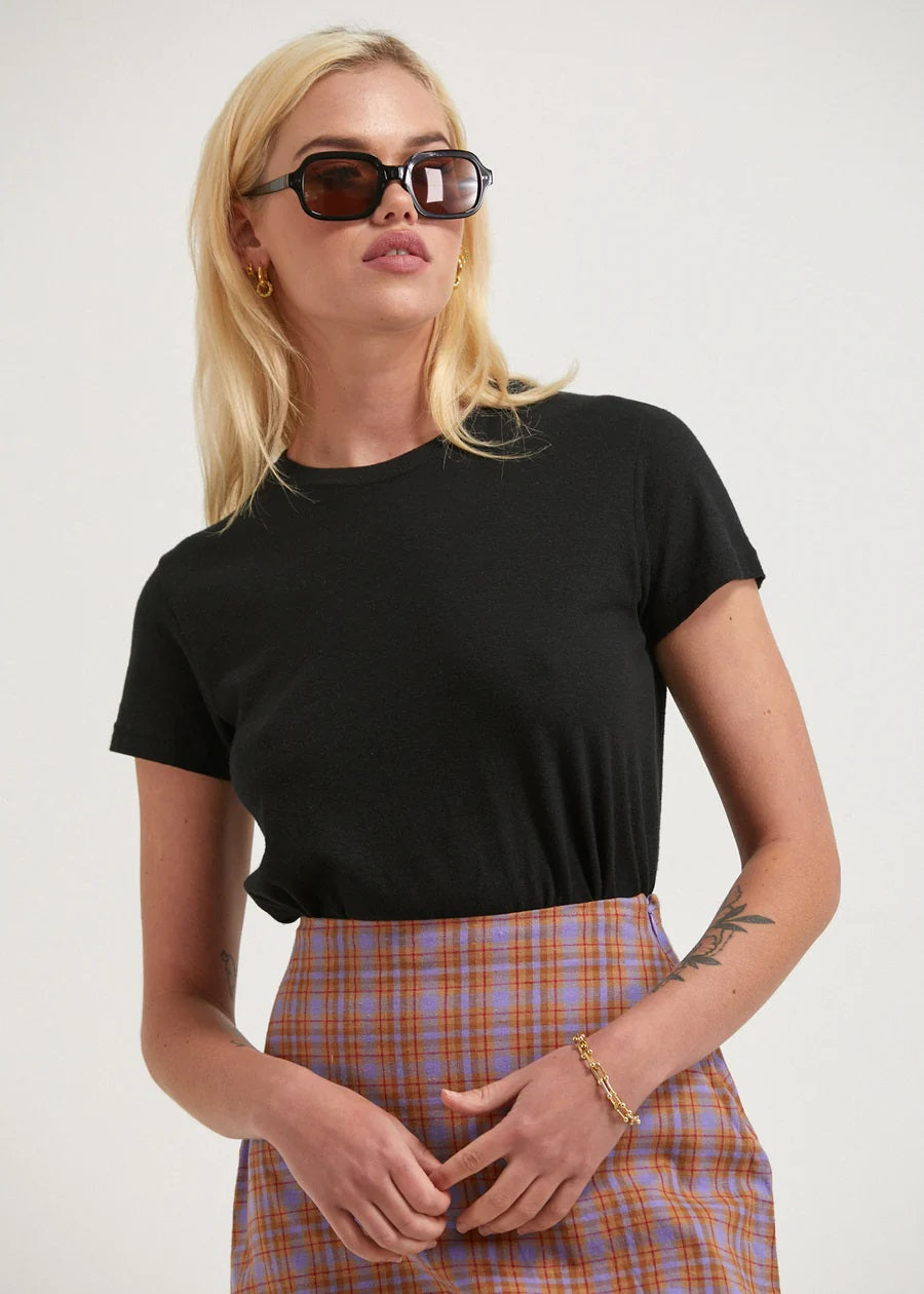 Afends Hemp Basics Ladies Tee Black