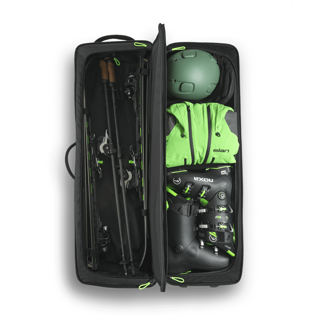 Voyager Green Skis w/ EMX 12.0 Binding Skiser-On-The-Go Package