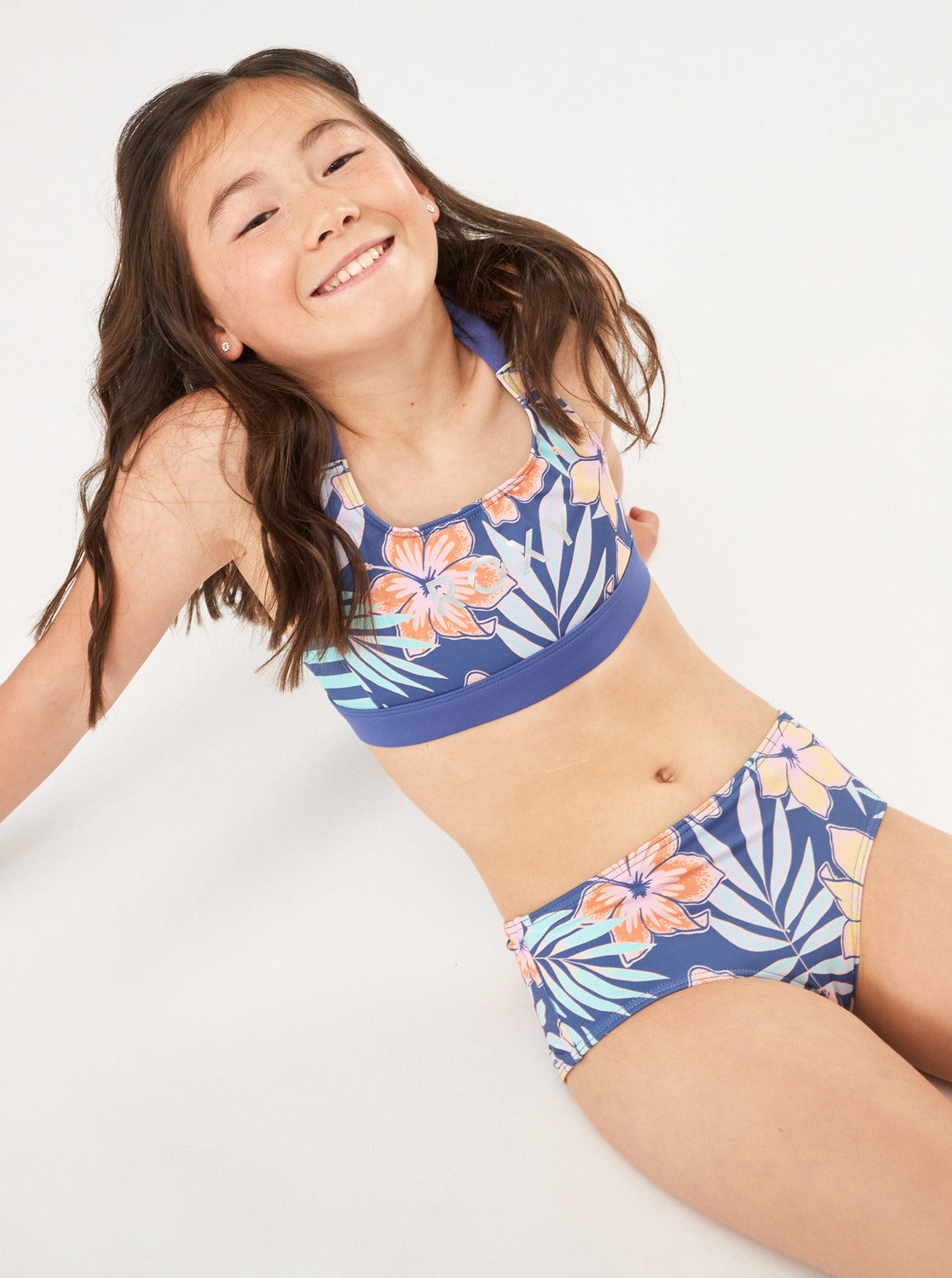 Girls 6-16 Funky Palm Crop Top Two-Piece Bikini Set