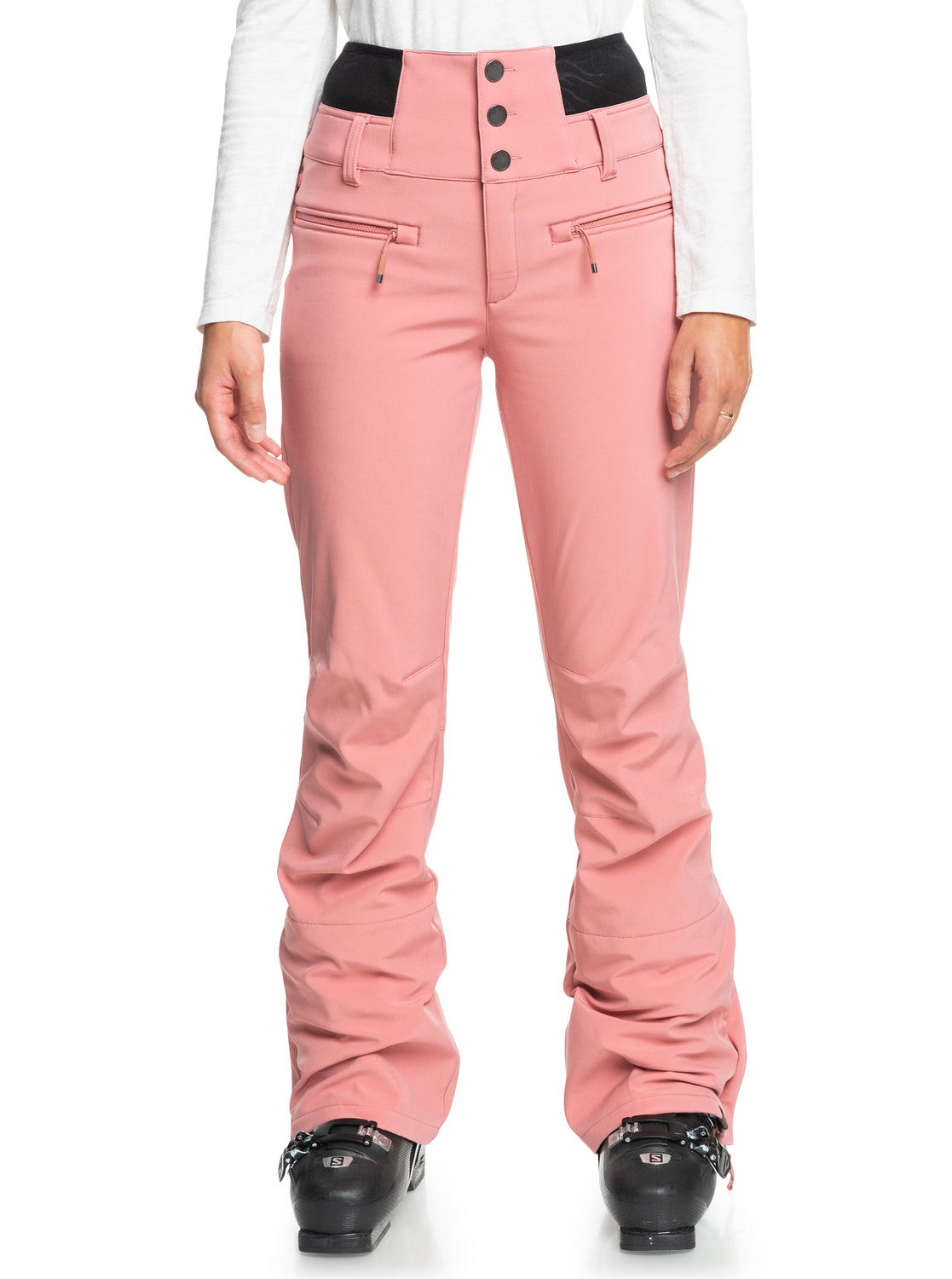 Roxy Womens Rising High Technical Snow Pants Dusty Rose