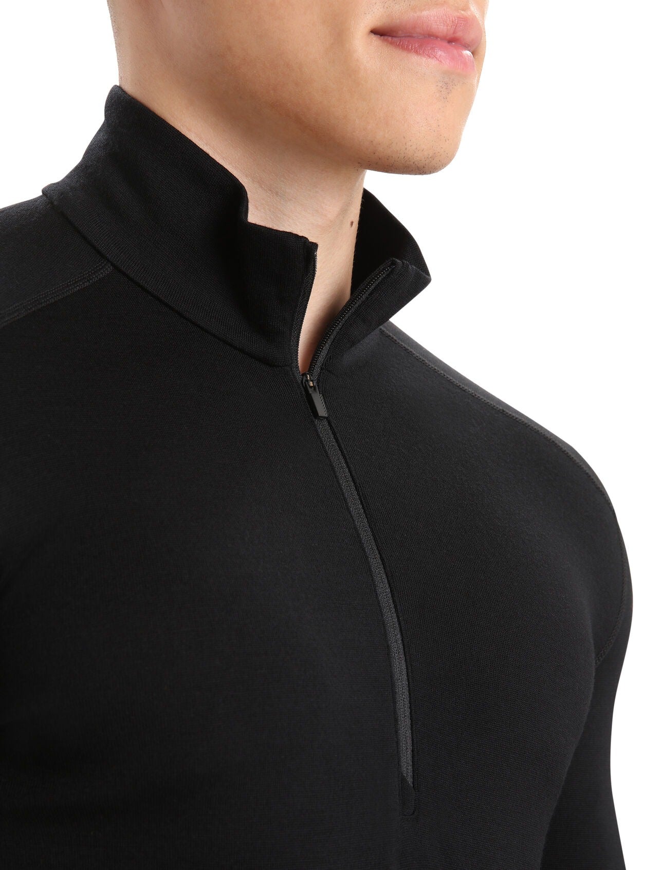 Icebreaker Men's Merino 260 Tech Long Sleeve Half Zip Thermal Top Black