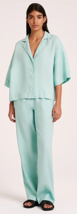 Nude Lucy Lounge Linen Shirt Aqua