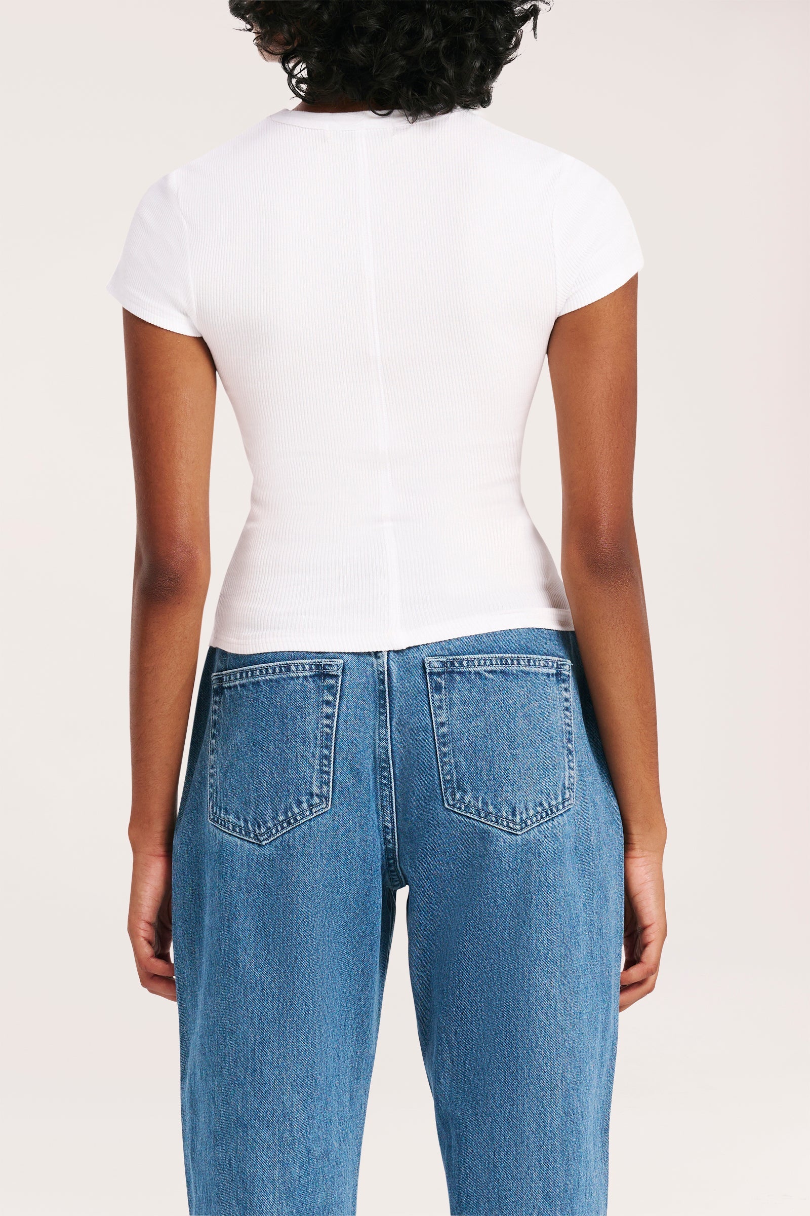 Nude Lucy Organic Rib SS Tee White