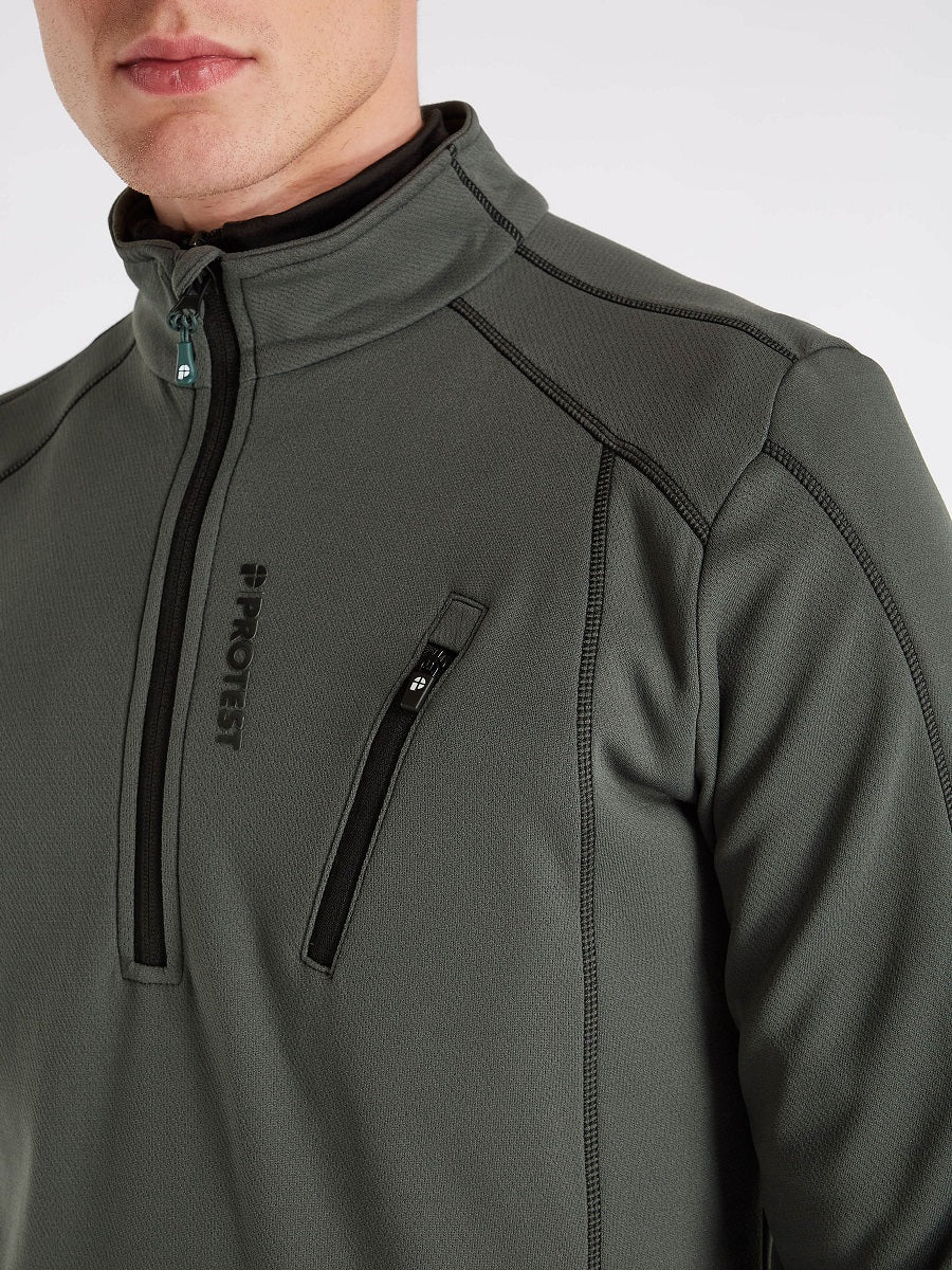 Protest Humans 1/4 Zip Top Skivvy Hunter Green