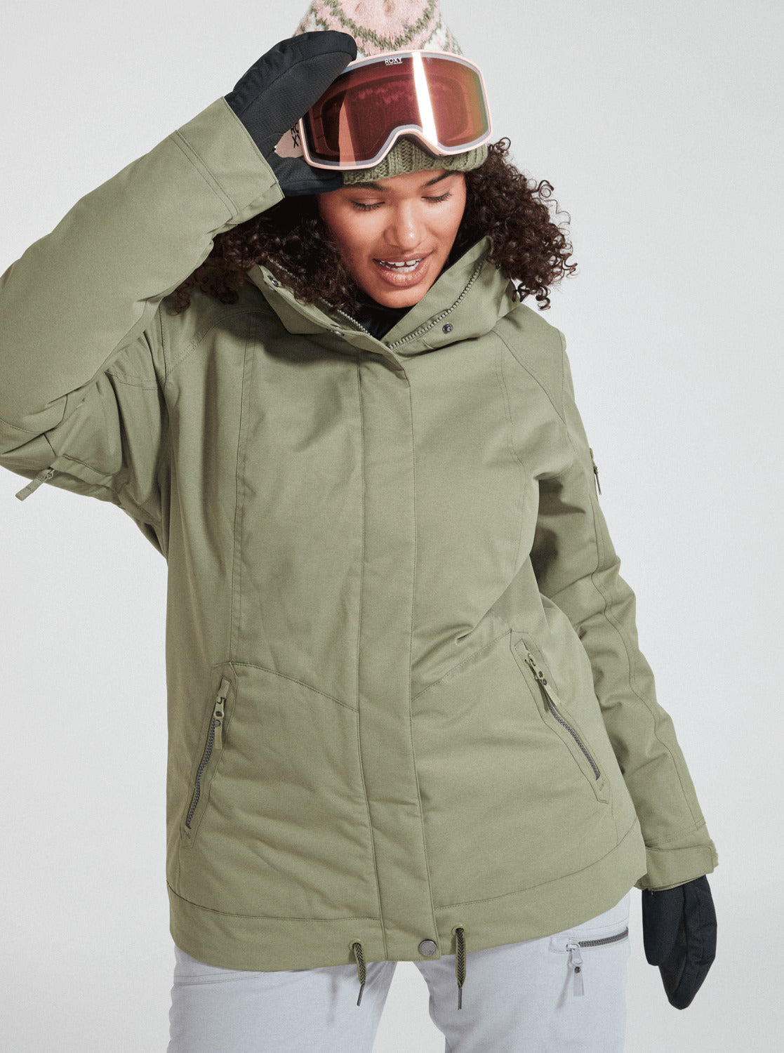 Roxy Womens Meade Insulated Snow Jacket Deep Lichen Green