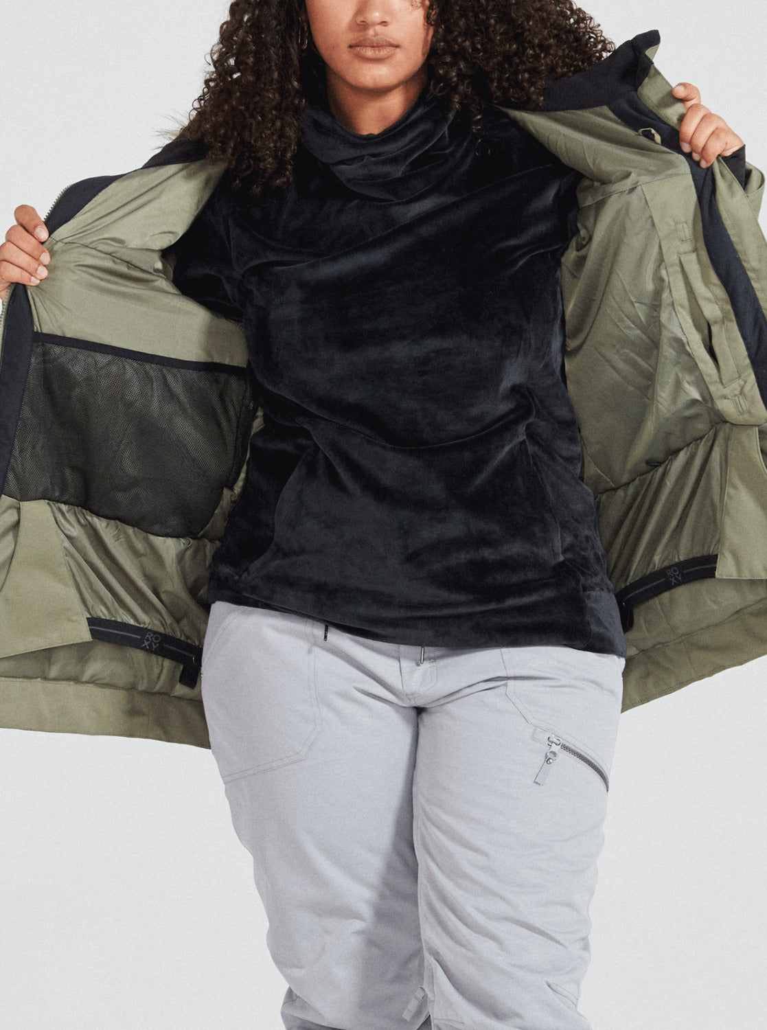 Roxy Womens Meade Insulated Snow Jacket Deep Lichen Green