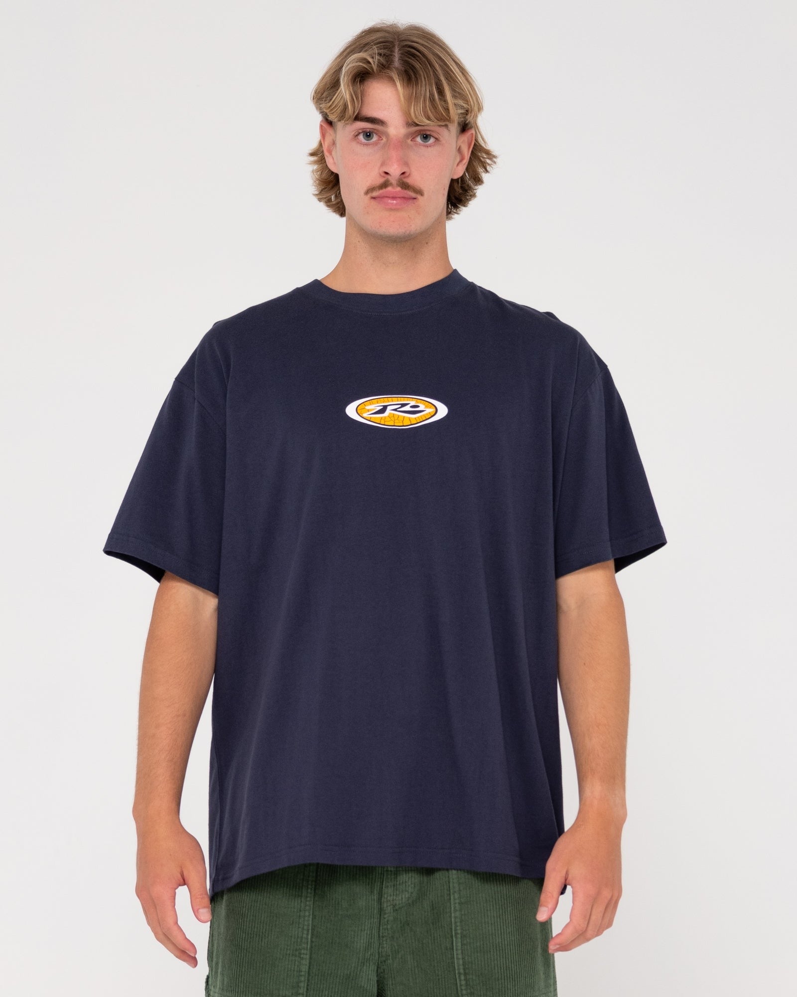 Rusty Irie Eye Oversized Short Sleeve Graphic Tee Navy Blue