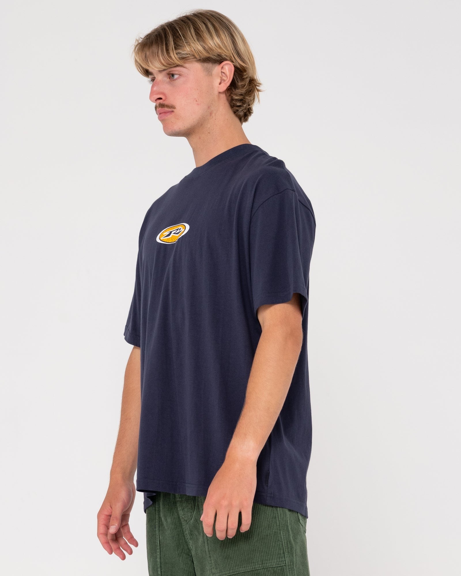Rusty Irie Eye Oversized Short Sleeve Graphic Tee Navy Blue