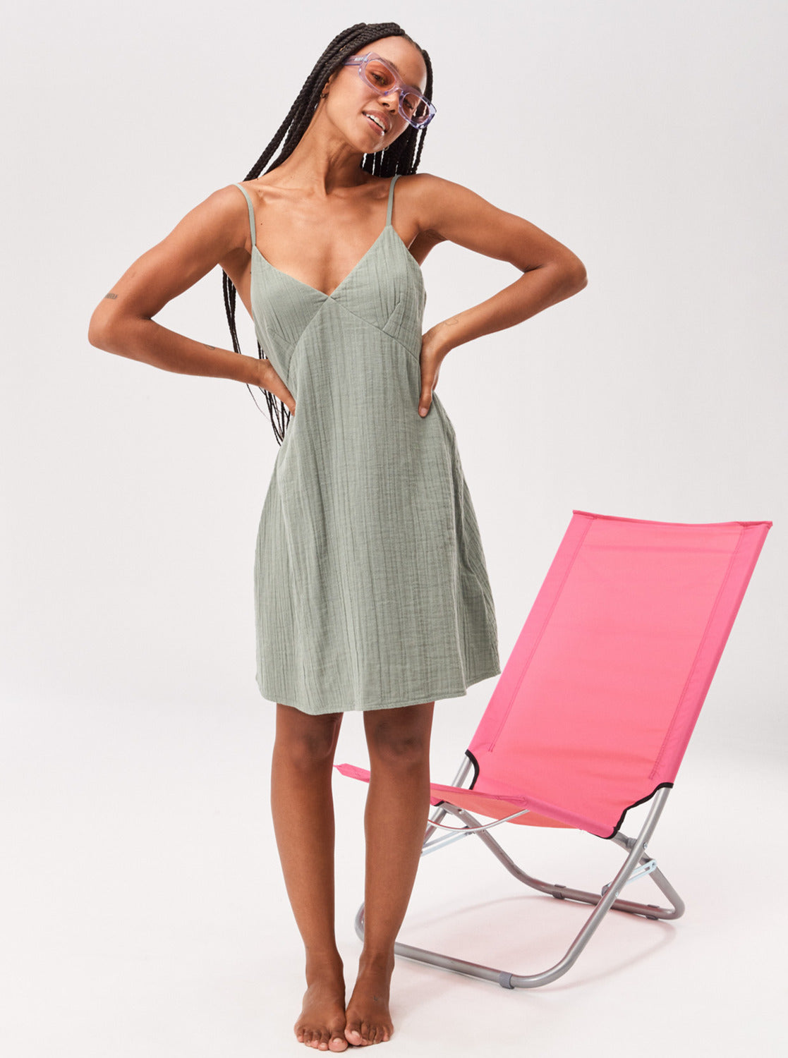 Womens Santorini Mini Slip Dress