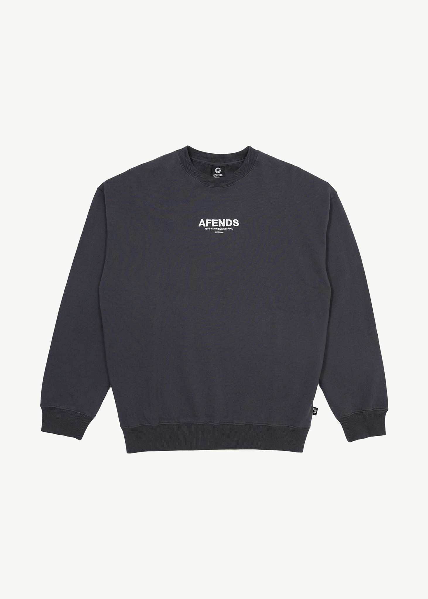 Vinyl Crew Neck Jumper Charcoal
