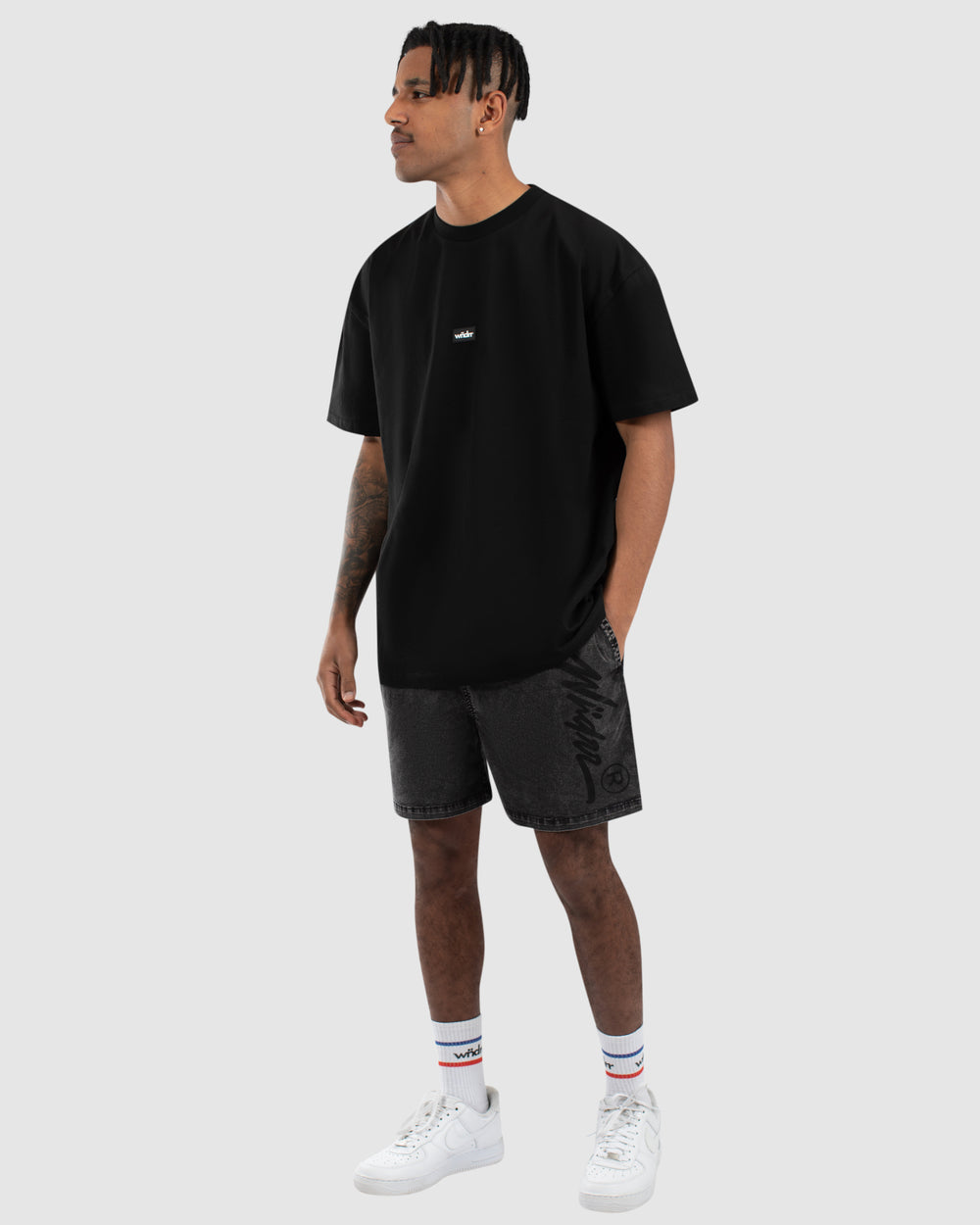 WNDRR Offend Beach Short Washed Black