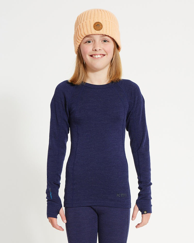 XTM KIDS MERINO WOOL THERMAL TOP NAVY