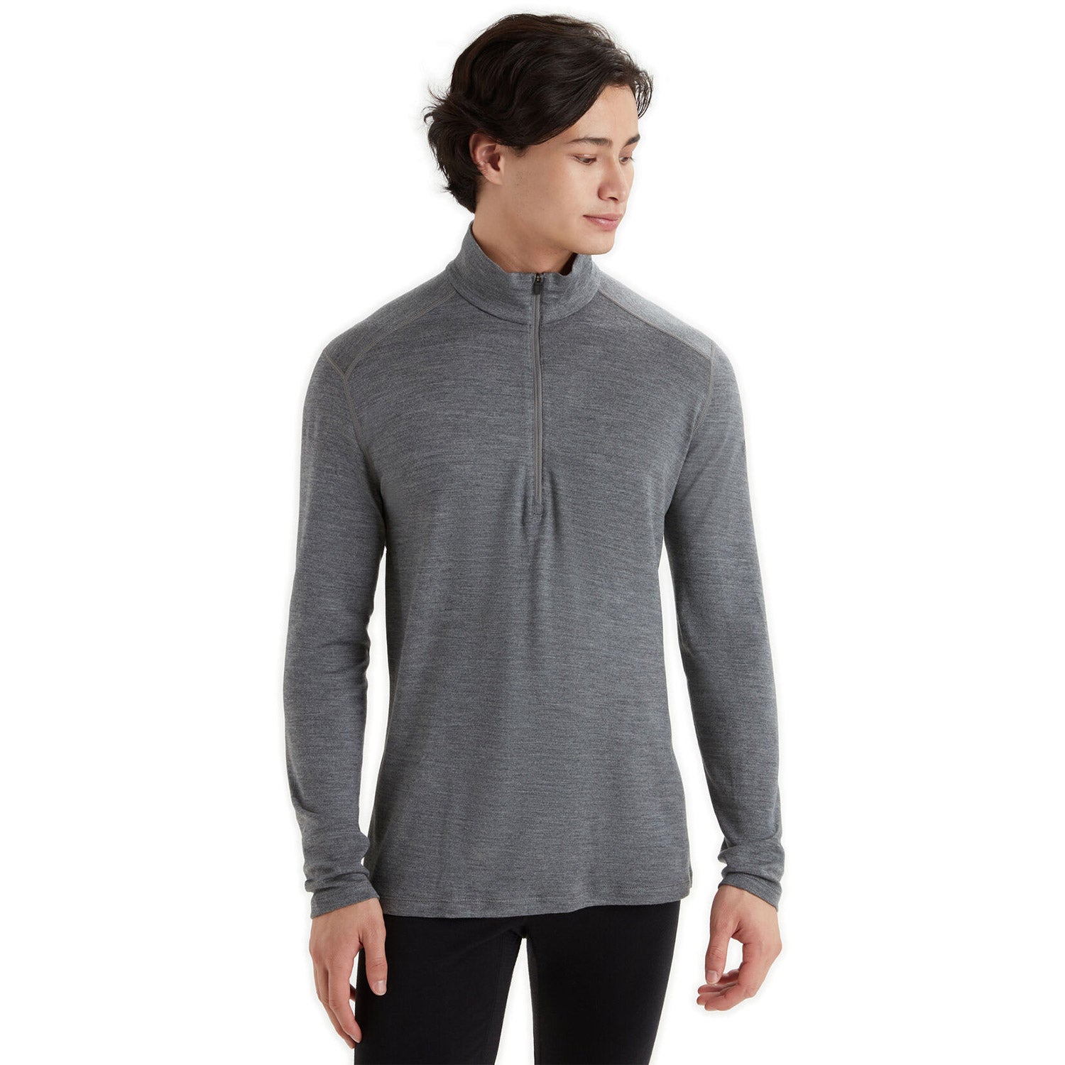 Icebreaker Men's Merino 260 Tech Long Sleeve Half Zip Thermal Top Grey Heather