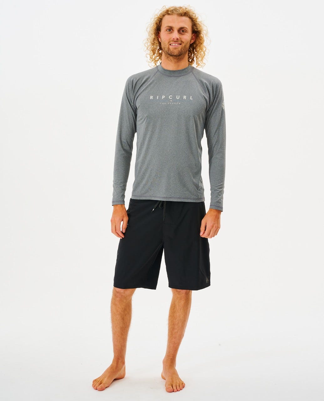 Ripcurl Shockwaves Long Sleeve Rashie Grey Marle