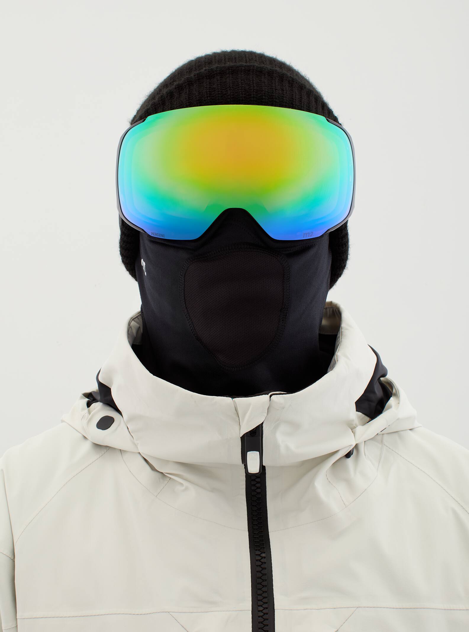 Anon Anon M2 Goggles + Bonus Lens - Low Bridge Fit Frame: black, lens: perceive variable green (22% / s2), spare lens: perceive cloudy pink (53% / s1)