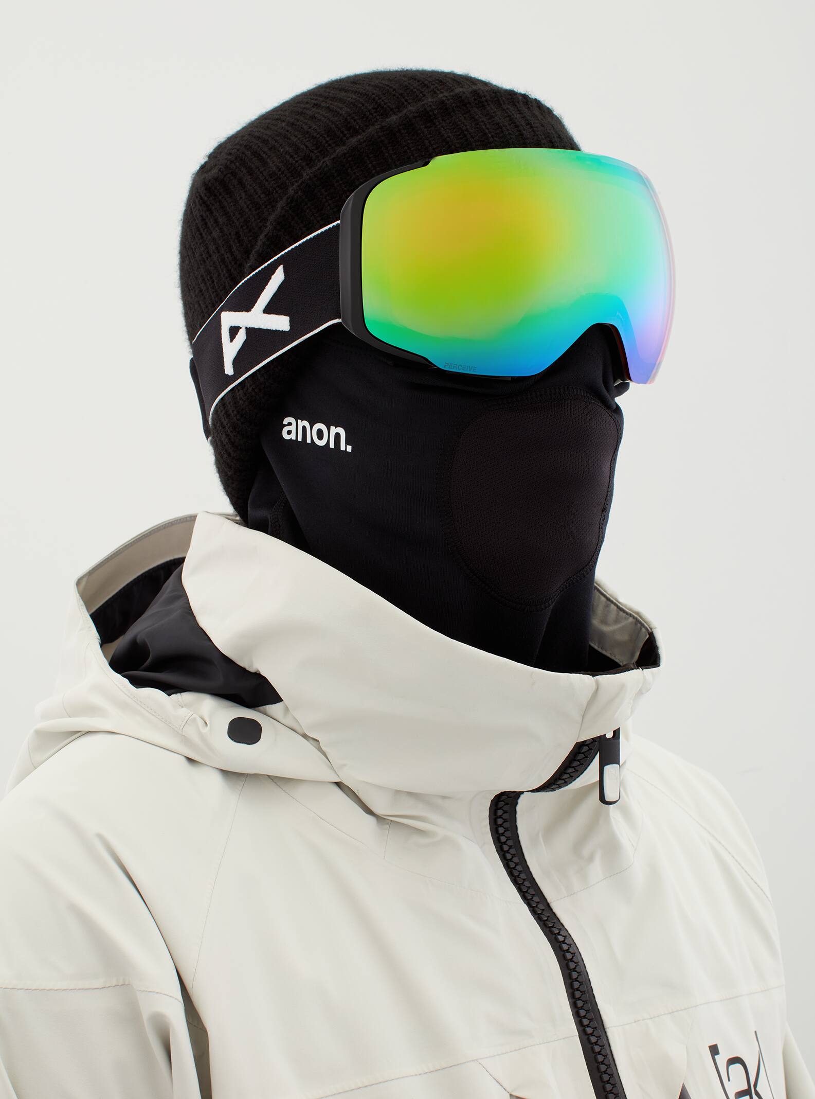 Anon Anon M2 Goggles + Bonus Lens + MFI® Face Mask Frame: black, lens: perceive variable green (22% / s2), spare lens: perceive cloudy pink (53% / s1)