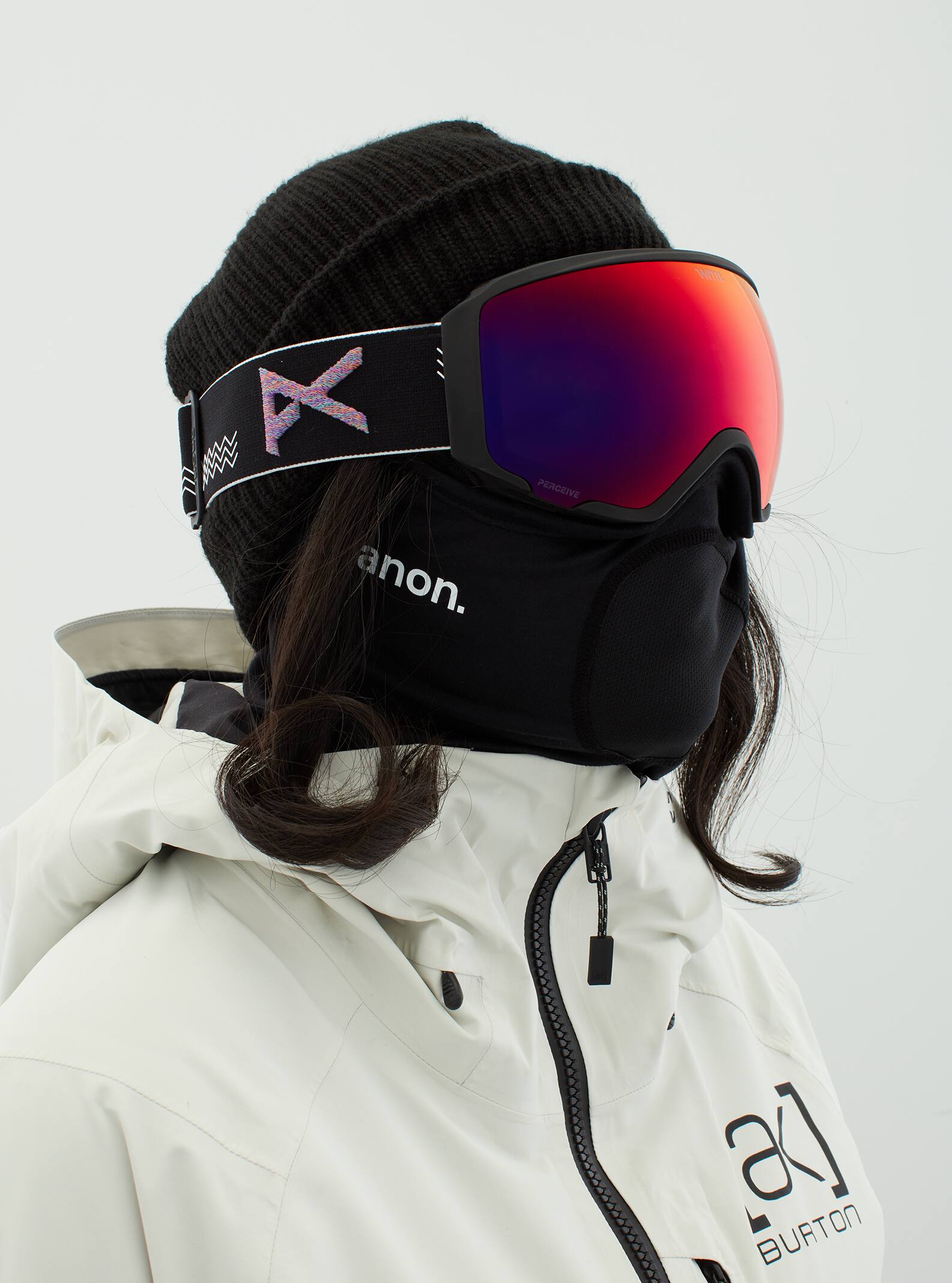 Anon Anon WM1 Goggles + Bonus Lens + MFI® Face Mask - Low Bridge Fit Frame: waves, lens: perceive sunny red (14% / s3), spare lens: perceive cloudy burst (59% / s1)