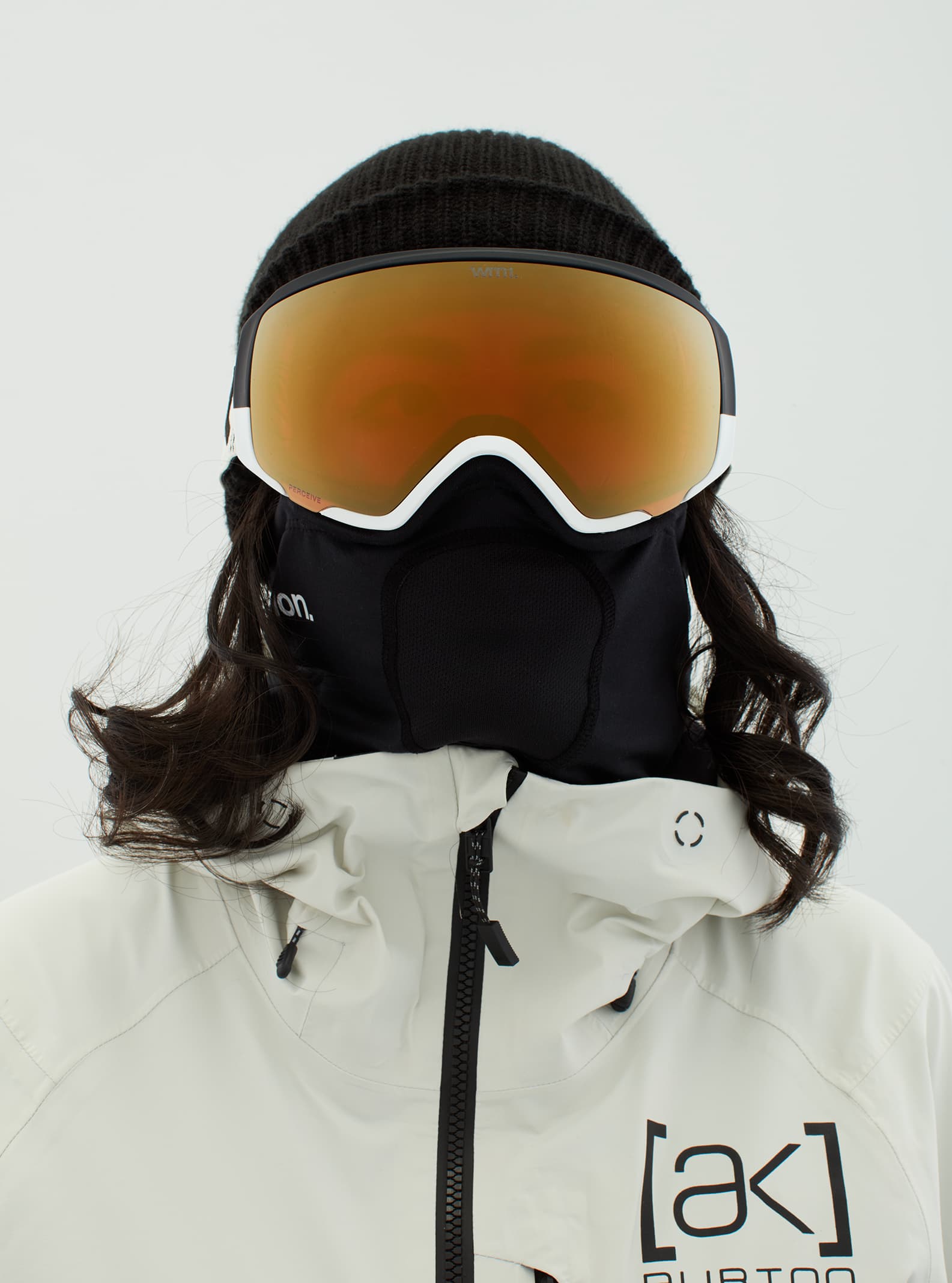 Anon Anon WM1 Goggles + Bonus Lens + MFI® Face Mask - Low Bridge Fit Frame: atlas white, lens: perceive sunny bronze (17% / s3), spare lens: perceive cloudy burst (59% / s1)