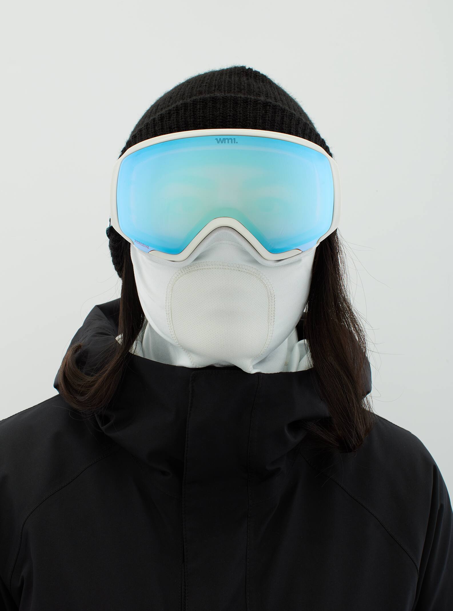 Anon Anon WM1 Goggles + Bonus Lens + MFI® Face Mask - Low Bridge Fit Frame: powder, lens: perceive variable blue (21% / s2), spare lens: perceive cloudy pink (53% / s1)