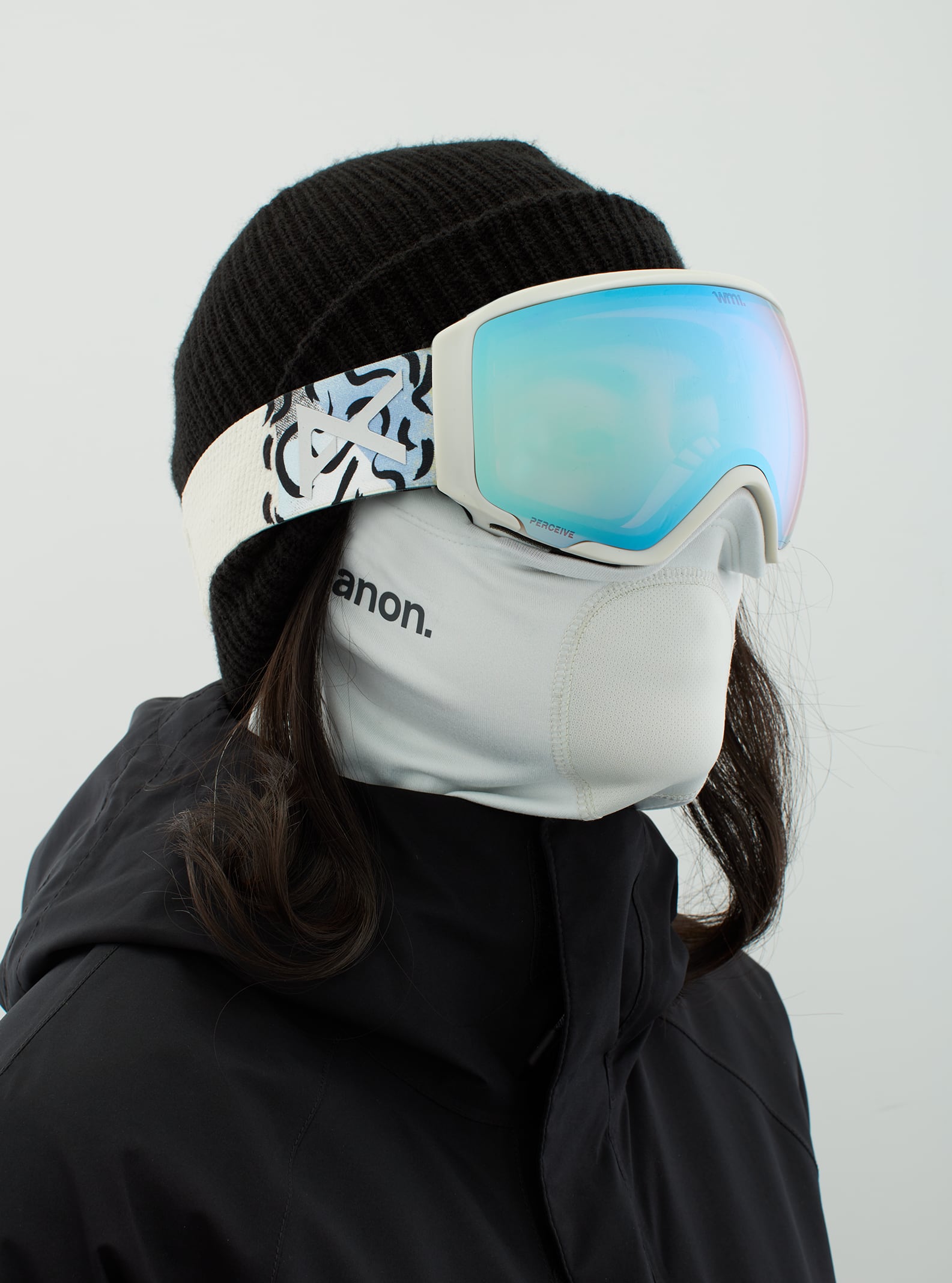 Anon Anon WM1 Goggles + Bonus Lens + MFI® Face Mask - Low Bridge Fit Frame: powder, lens: perceive variable blue (21% / s2), spare lens: perceive cloudy pink (53% / s1)