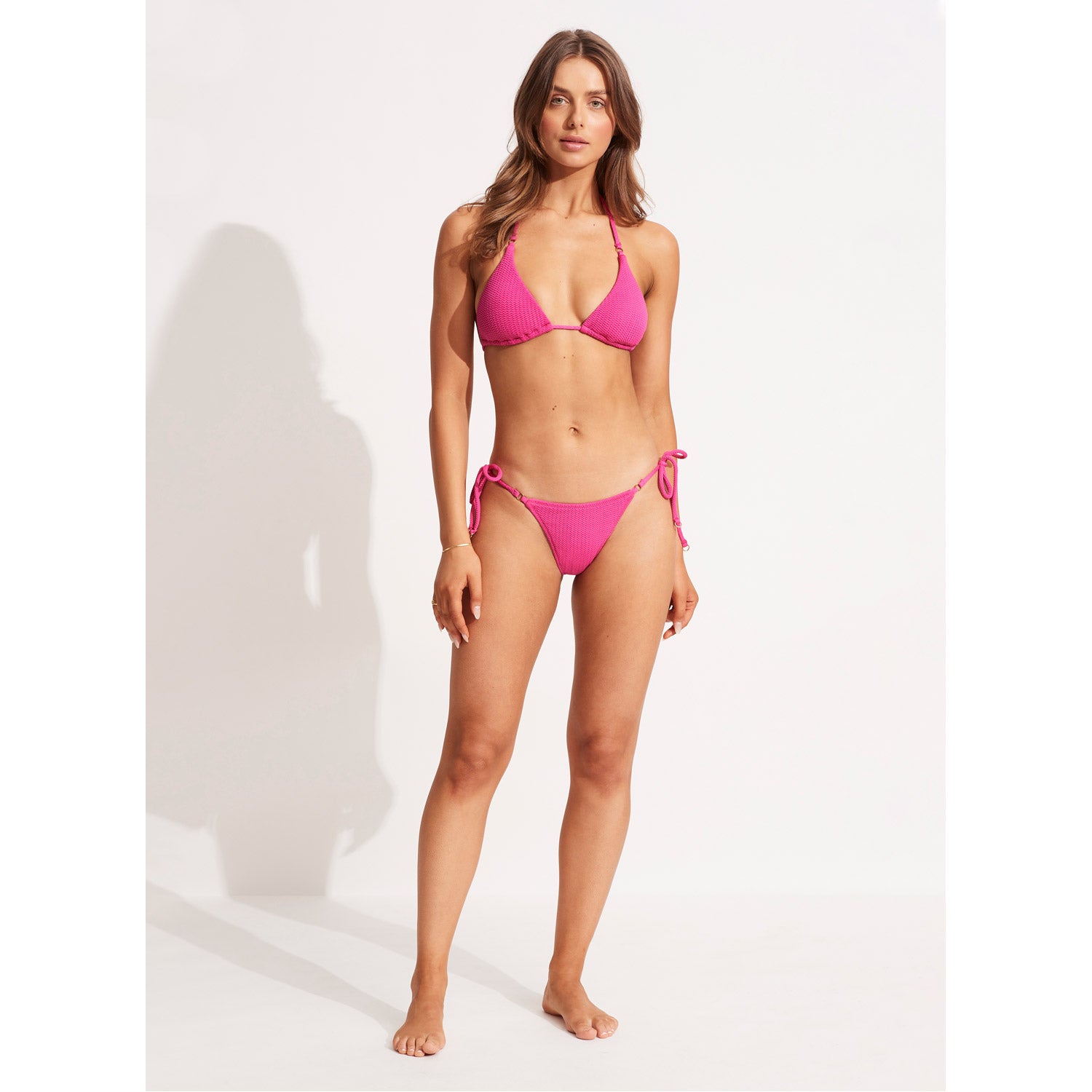 Seafolly Sea Dive Slide Triangle Bikini Fuchsia